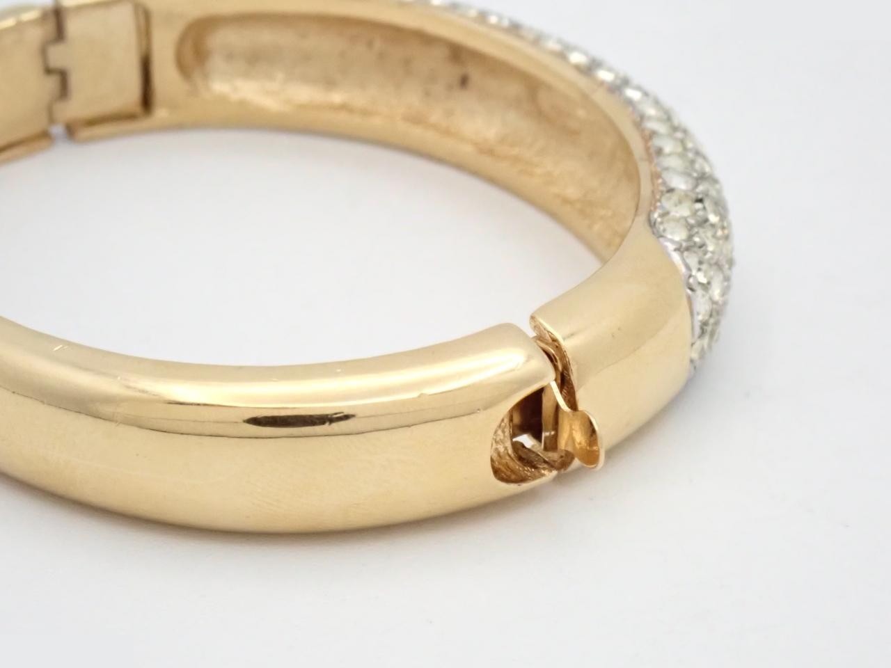Bangle with rhinestones, gold plated, wrist circumference approximately 17cm — view 3