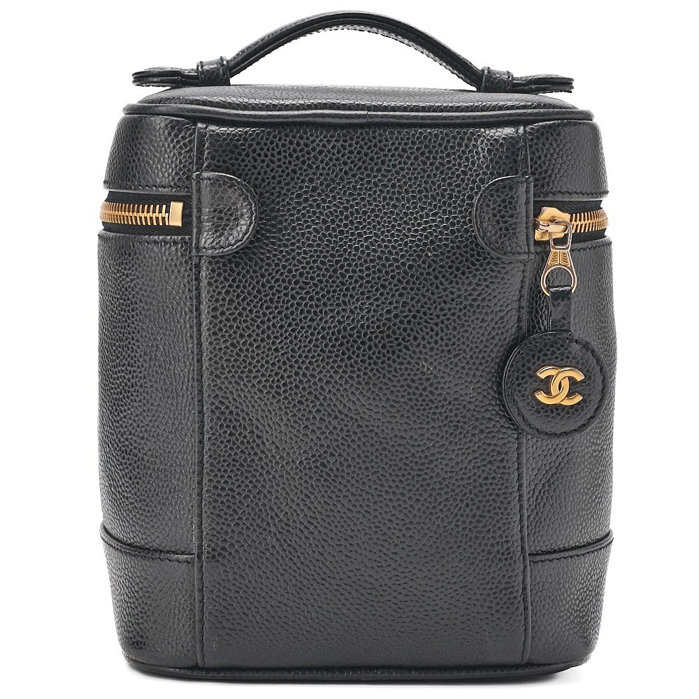 Caviar leather, Coco Mark, vanity case, black, gold hardware, serial number 6. — view 2