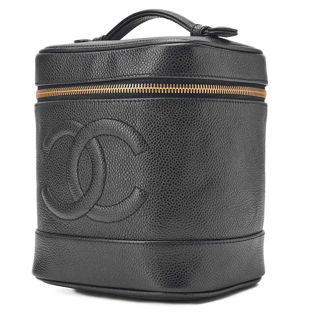 Caviar leather, Coco Mark, vanity case, black, gold hardware, serial number 6. — view 4