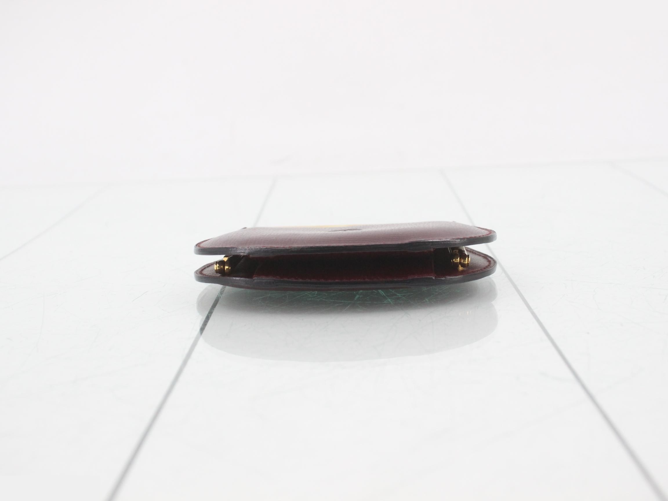 Must-Do coin purse, leather/Bordeaux, GP hardware, box, warranty included. — view 3