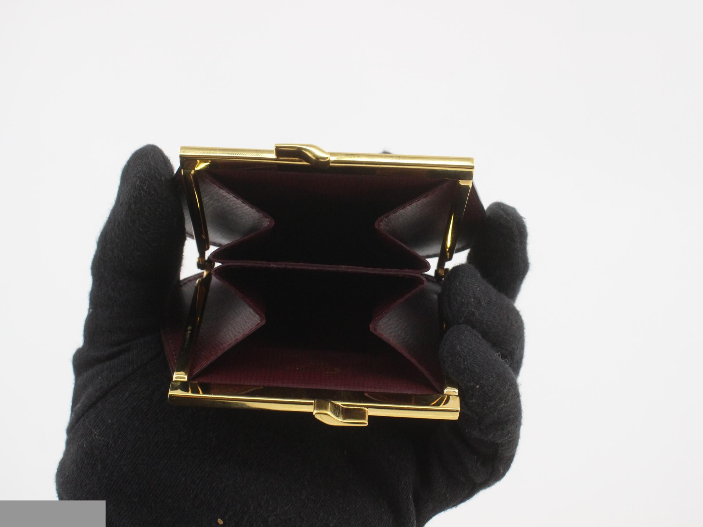 Must-Do coin purse, leather/Bordeaux, GP hardware, box, warranty included. — view 4