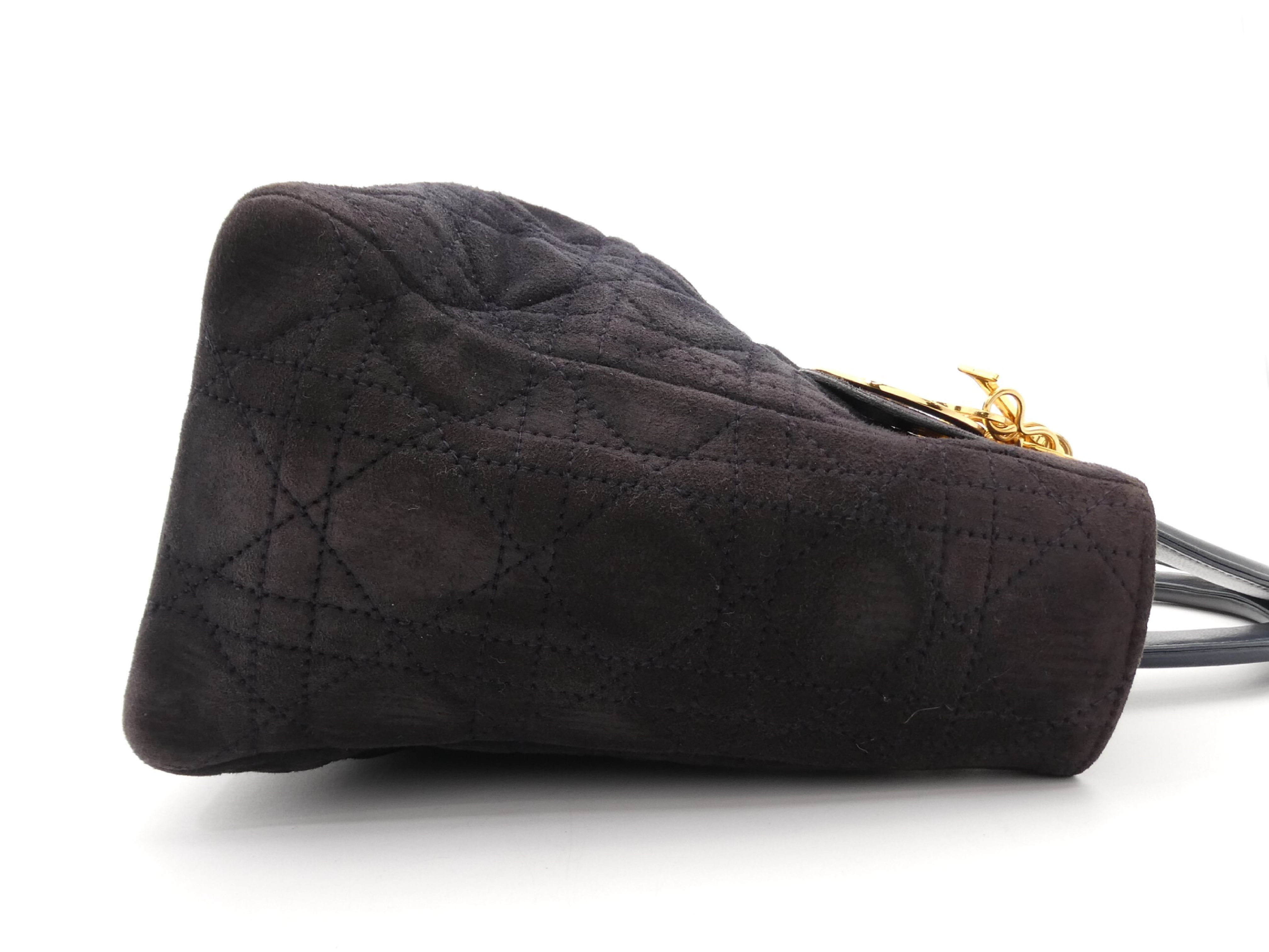 Lady Dior Cannage Suede Leather 2-Way Handbag — view 3