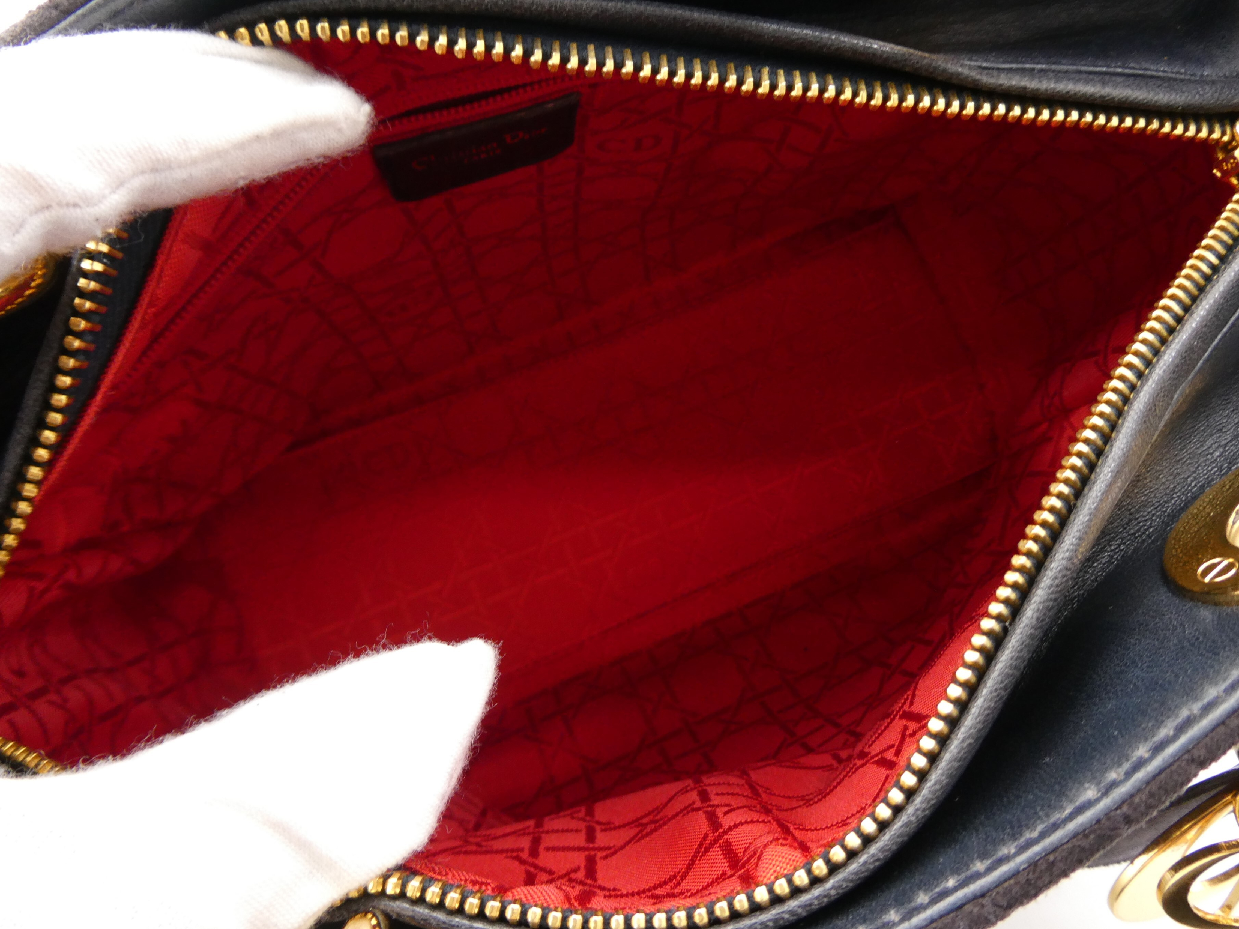 Lady Dior Cannage Suede Leather 2-Way Handbag — view 7