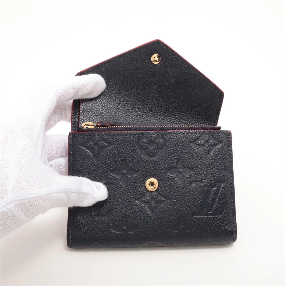 Empreinte Portefeuille Victorine M64577 Marine Rouge Compact Wallet RFID Reactive — view 3