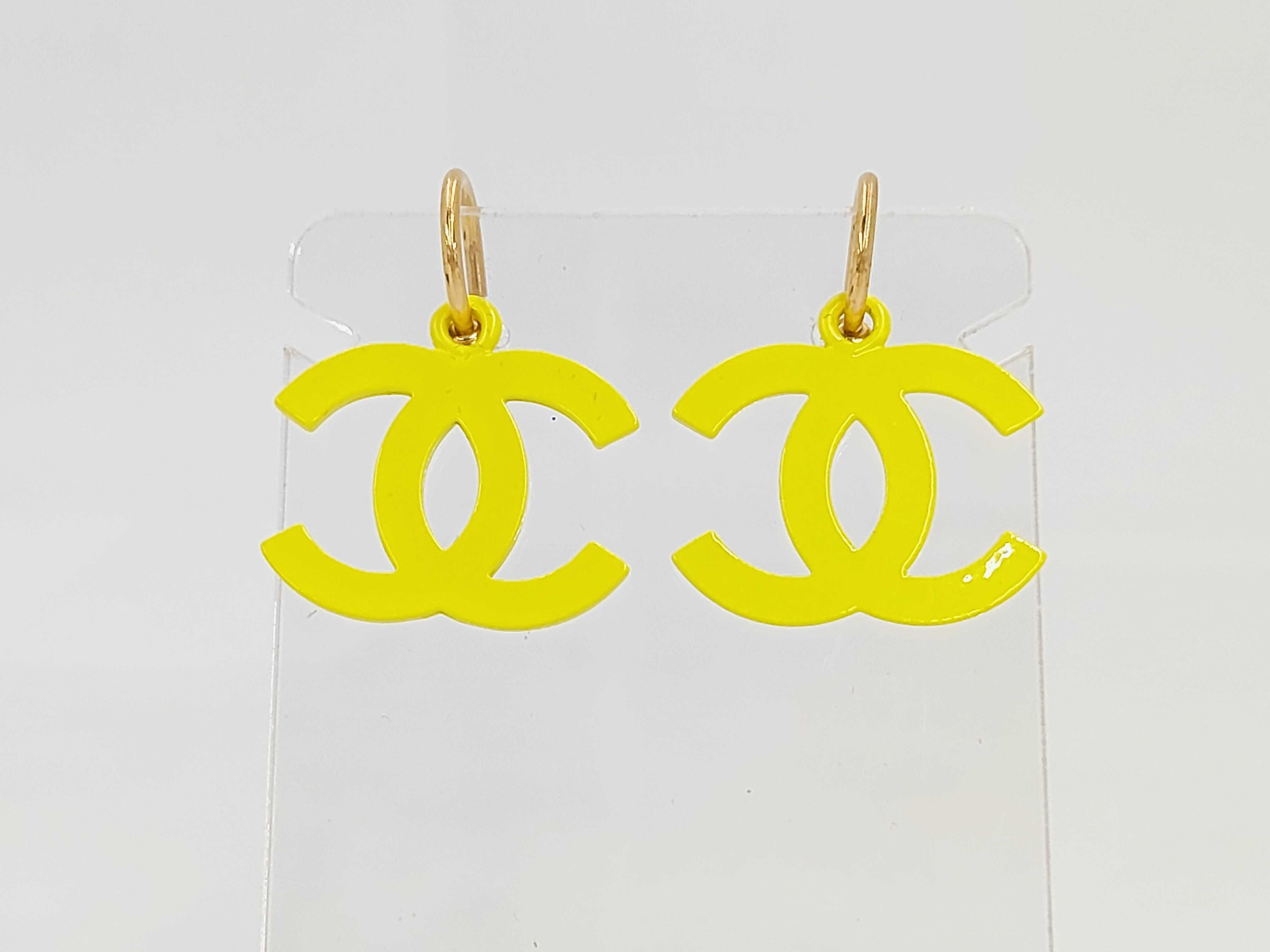 03S Coco Mark Earrings Yellow Earrings