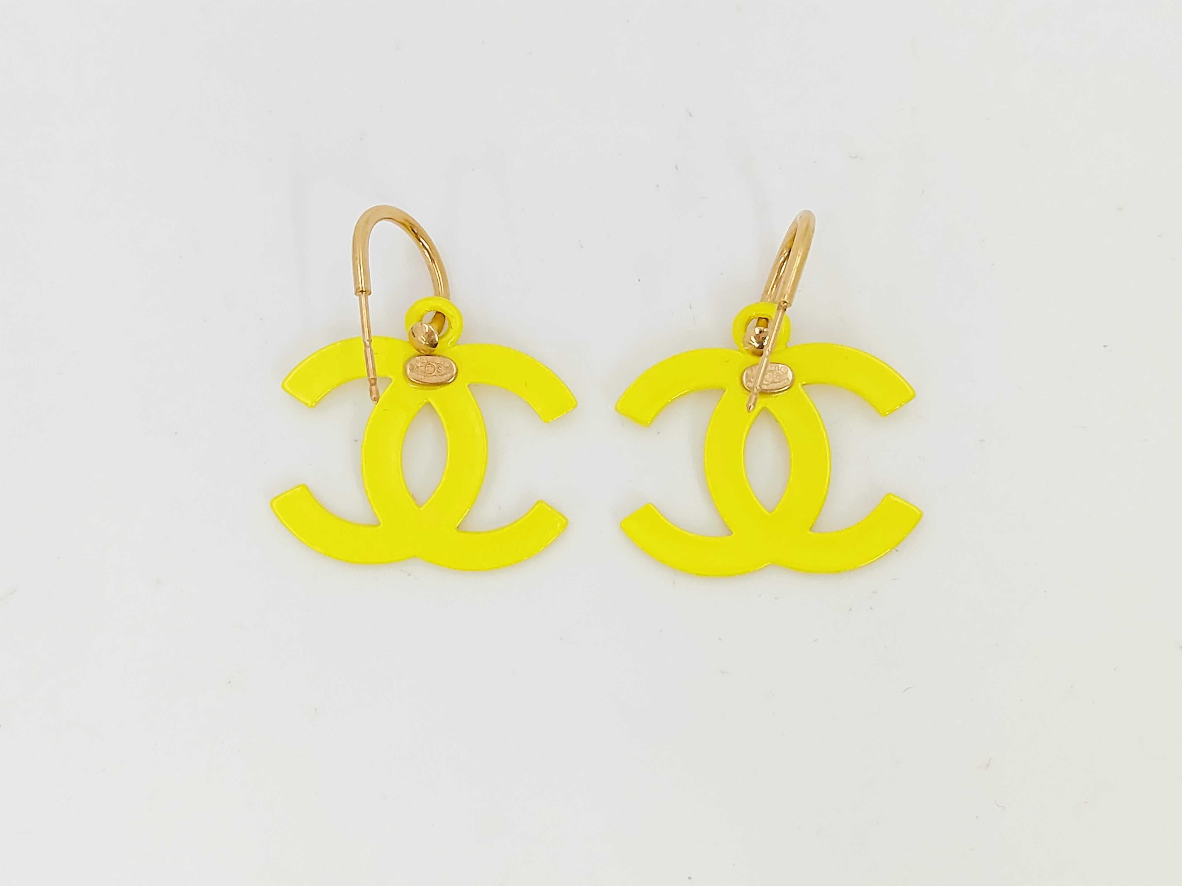03S Coco Mark Earrings Yellow Earrings — view 2