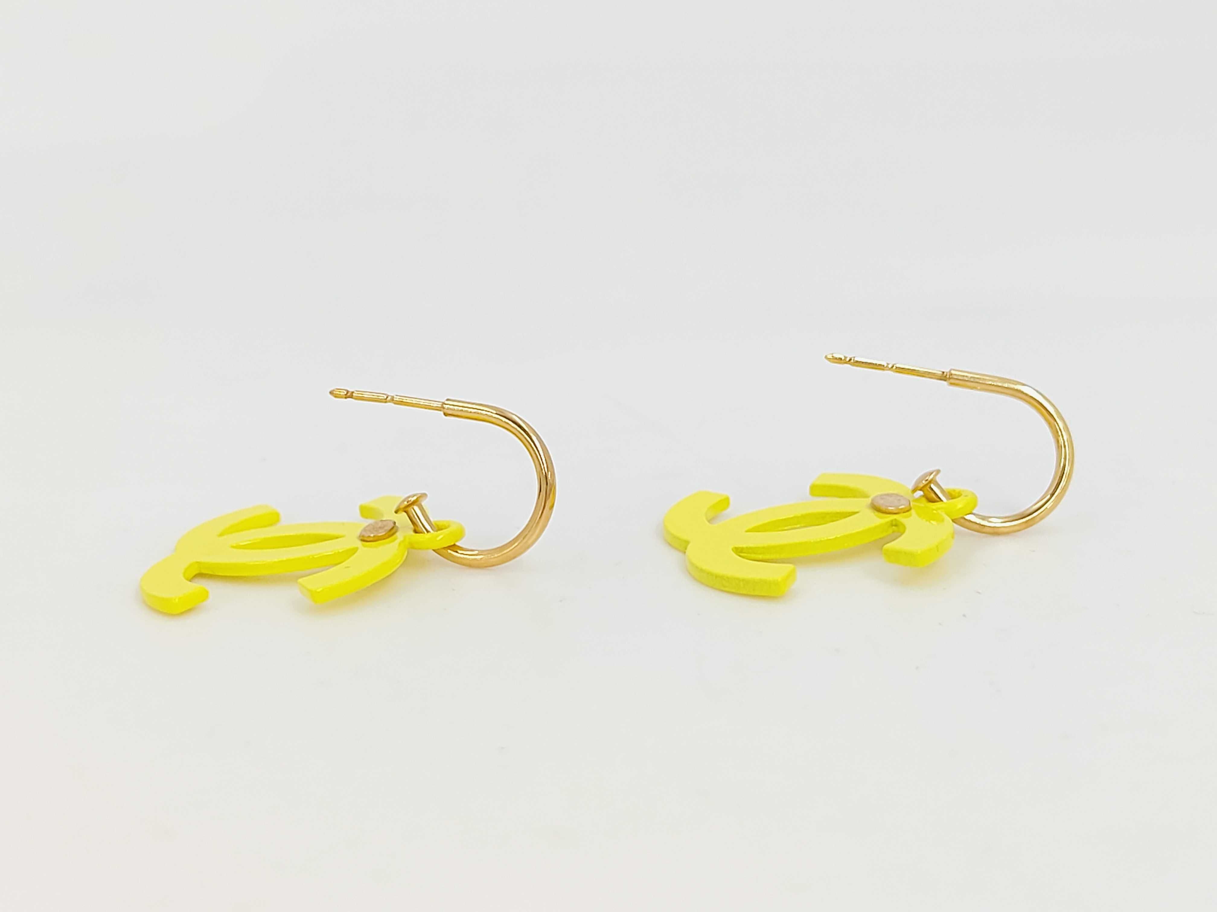03S Coco Mark Earrings Yellow Earrings — view 3