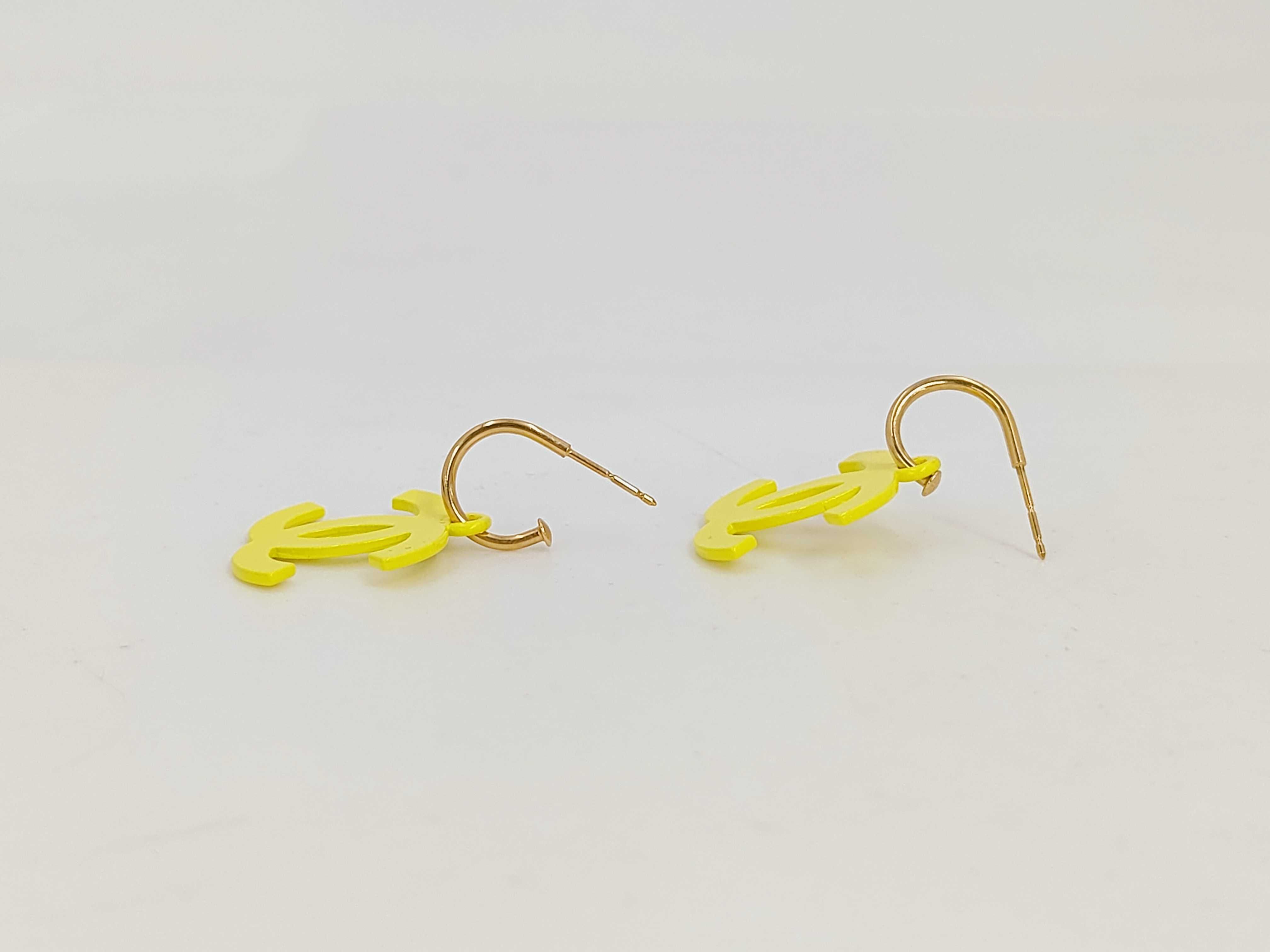 03S Coco Mark Earrings Yellow Earrings — view 4