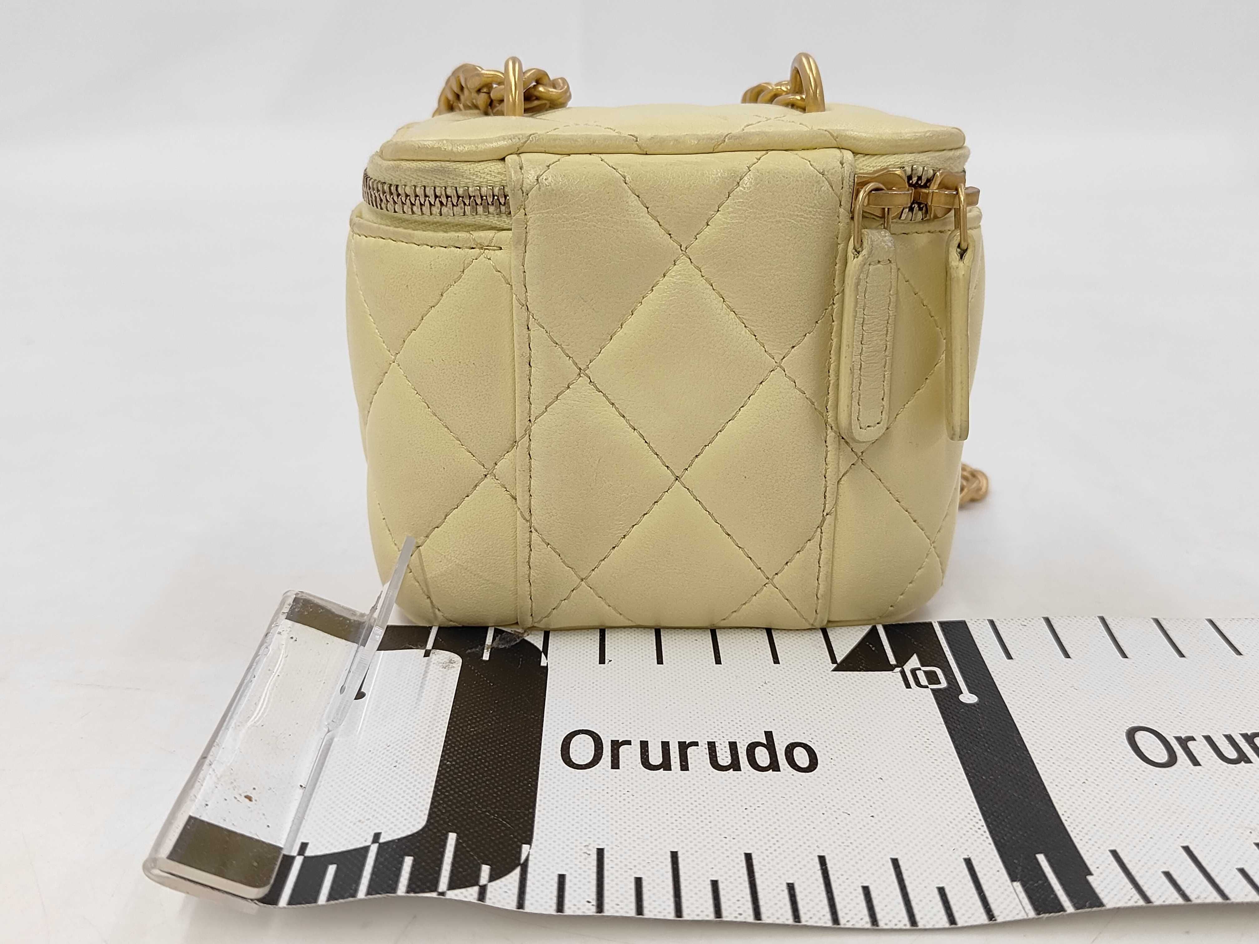 Mini Vanity Lambskin Shoulder Bag (Yellow Gold) — view 2