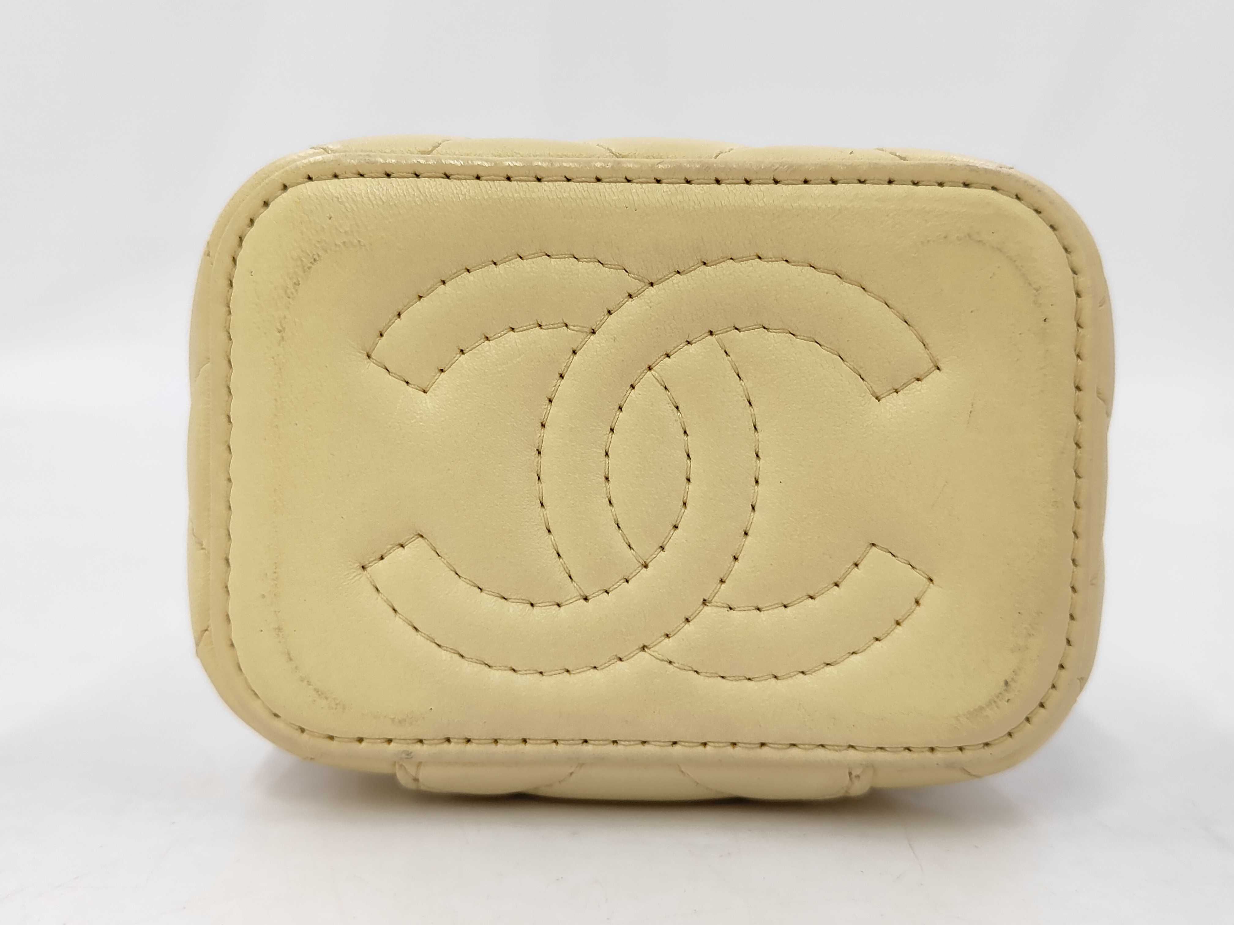Mini Vanity Lambskin Shoulder Bag (Yellow Gold) — view 3
