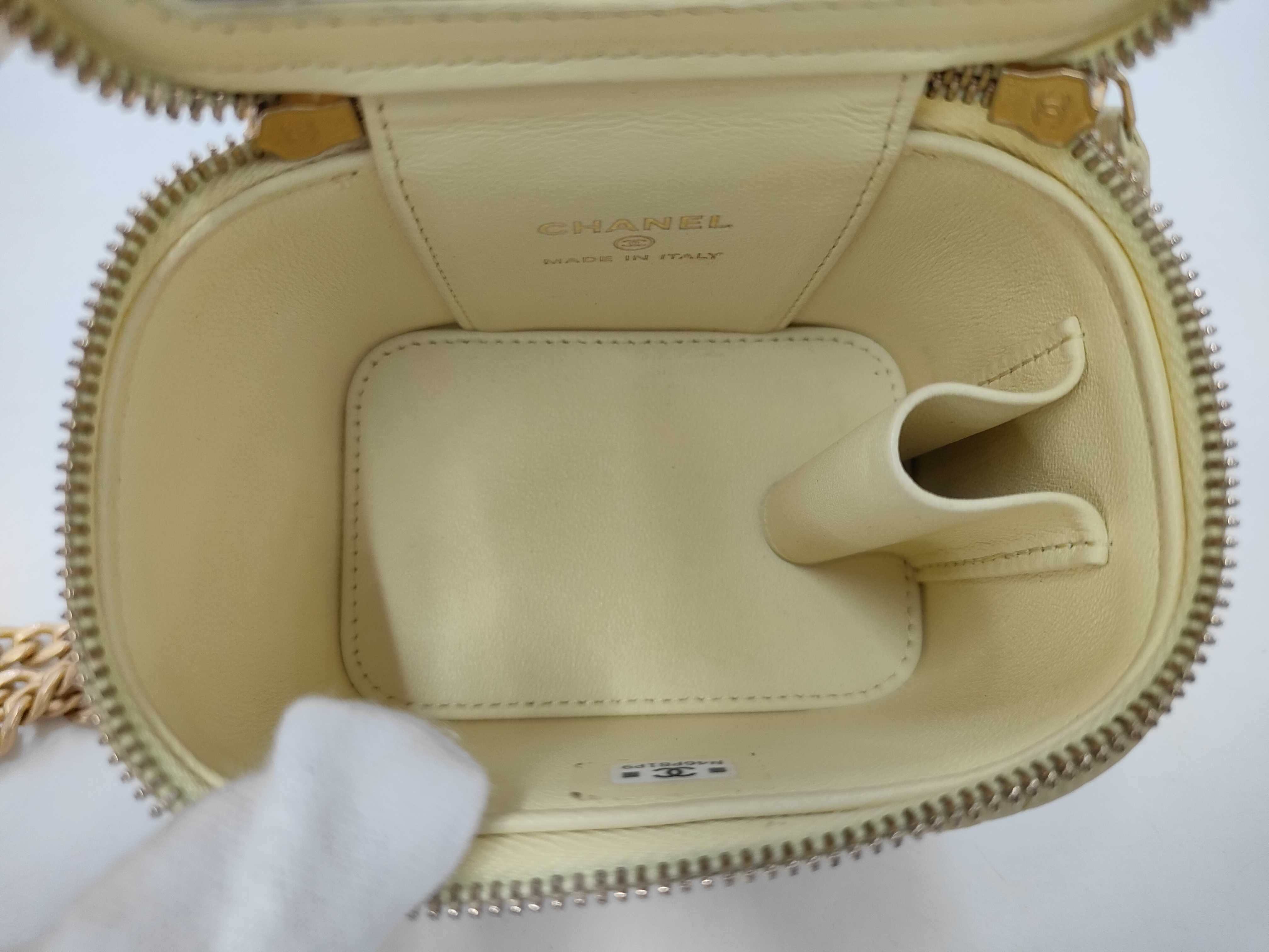 Mini Vanity Lambskin Shoulder Bag (Yellow Gold) — view 8