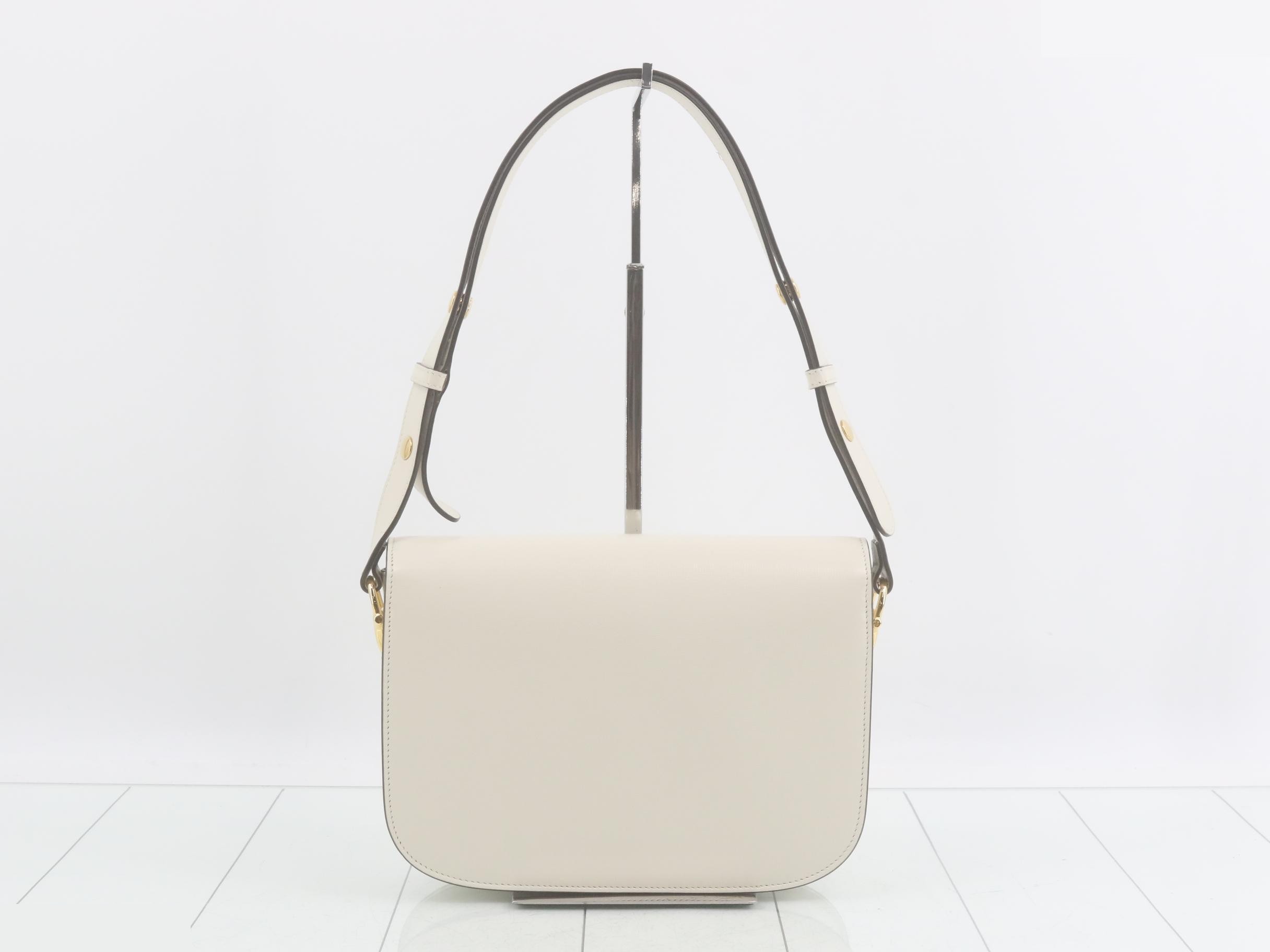Unused, stored item: Horsebit 1955 leather white shoulder bag — view 2