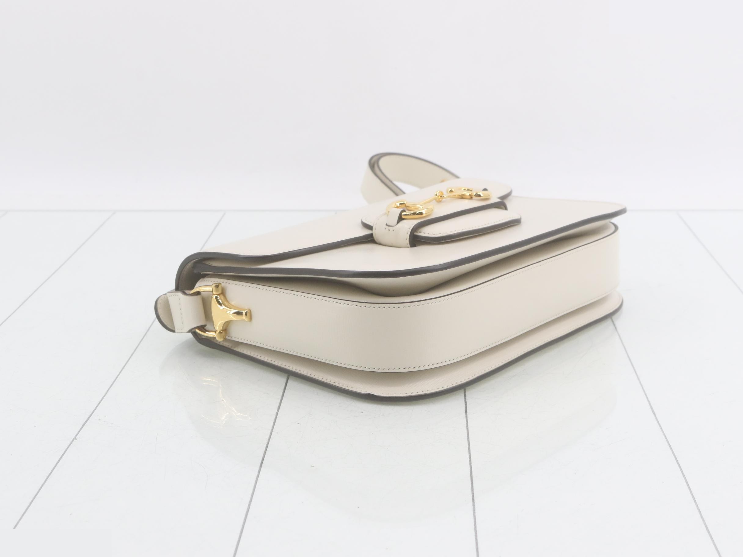 Unused, stored item: Horsebit 1955 leather white shoulder bag — view 5