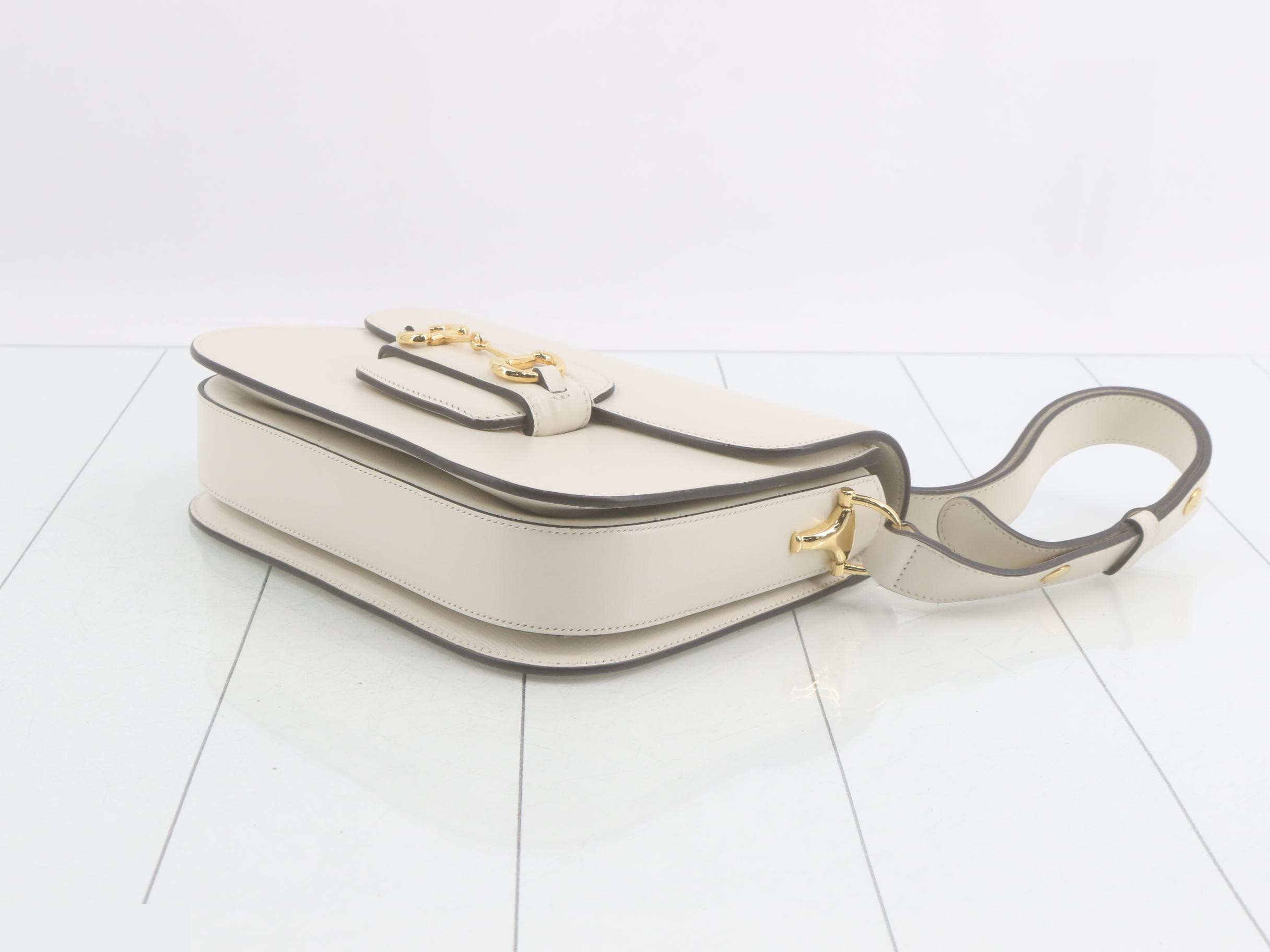 Unused, stored item: Horsebit 1955 leather white shoulder bag — view 6