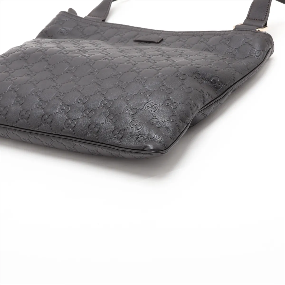 Guccissima 201446 Leather Shoulder Bag, Black — view 3
