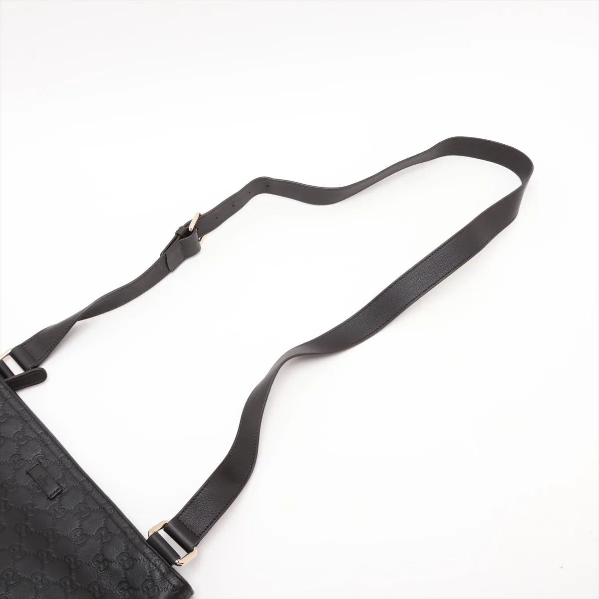 Guccissima 201446 Leather Shoulder Bag, Black — view 5