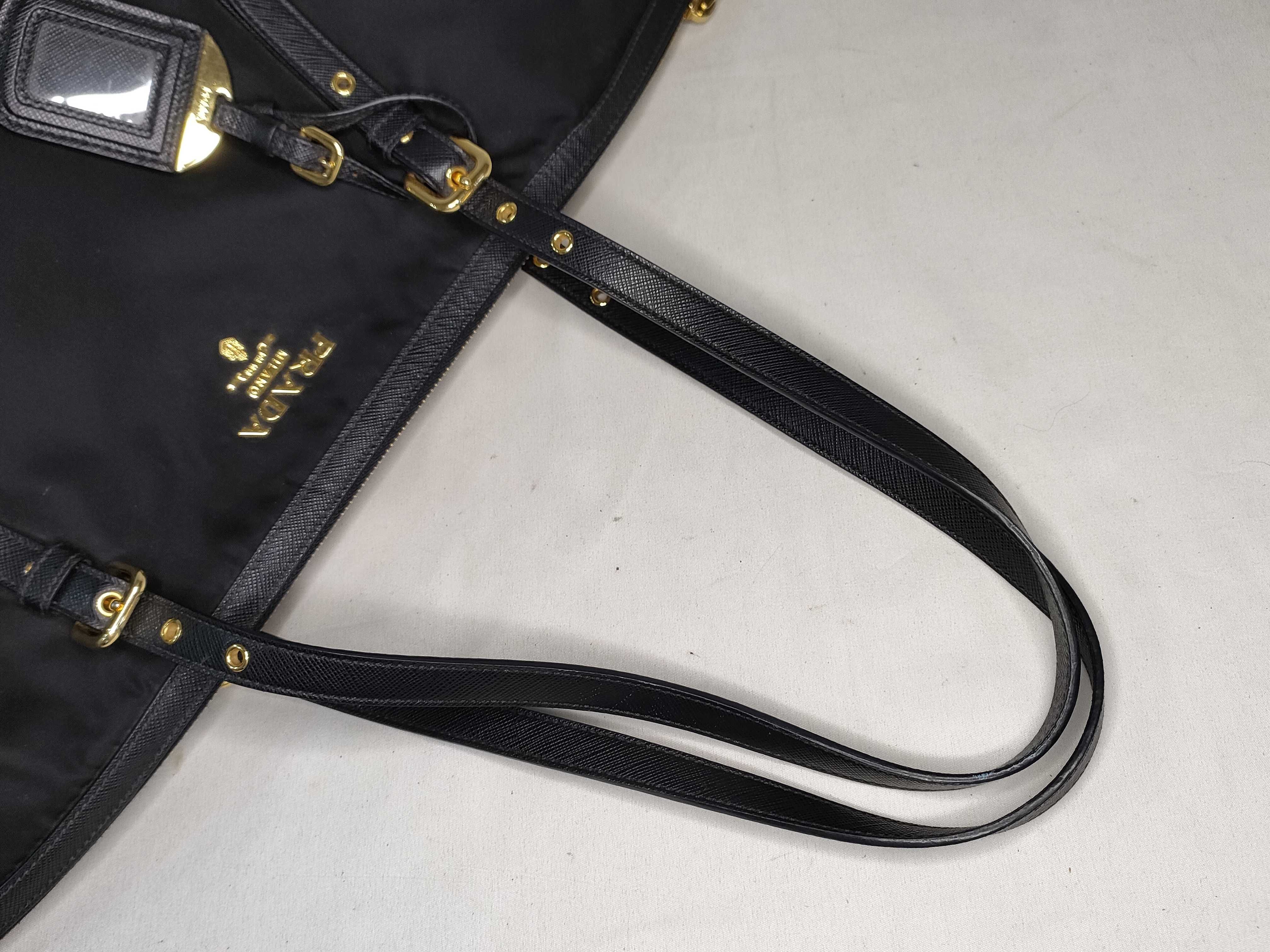 Nylon ID- Tessuto Nylon x Cowskin Tote bag Black 1BG253 Tote bag — view 3