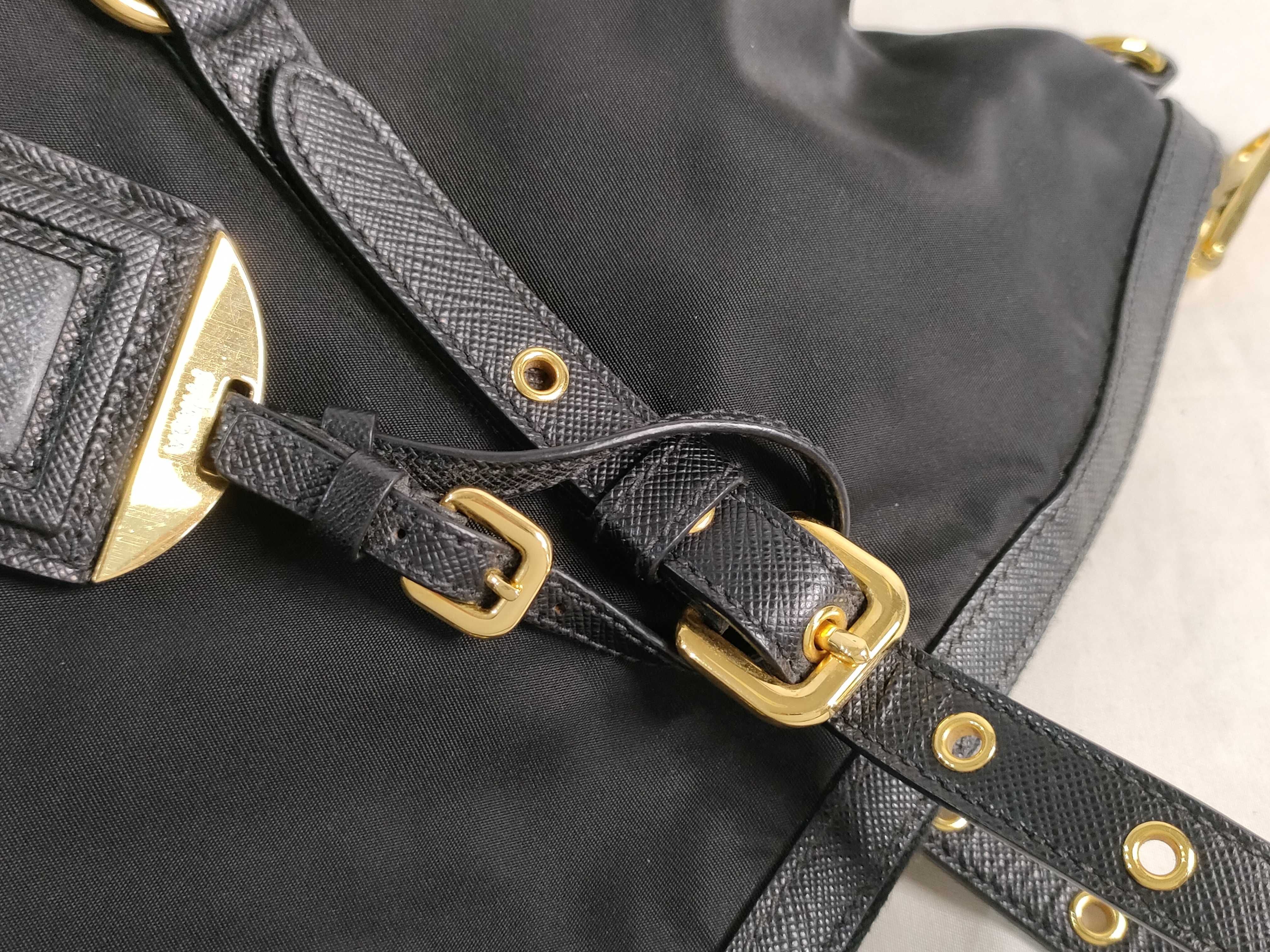 Nylon ID- Tessuto Nylon x Cowskin Tote bag Black 1BG253 Tote bag — view 5