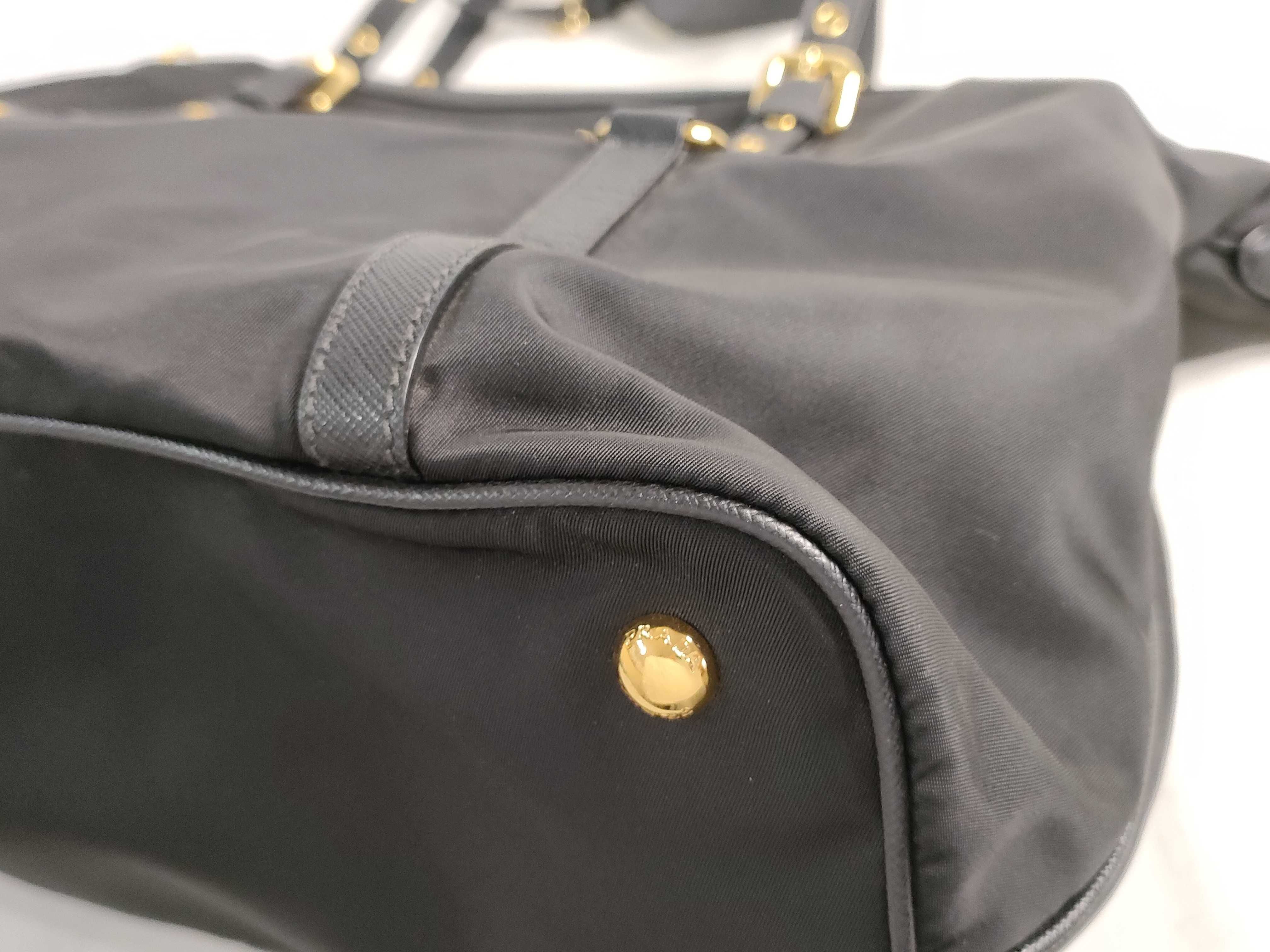 Nylon ID- Tessuto Nylon x Cowskin Tote bag Black 1BG253 Tote bag — view 7