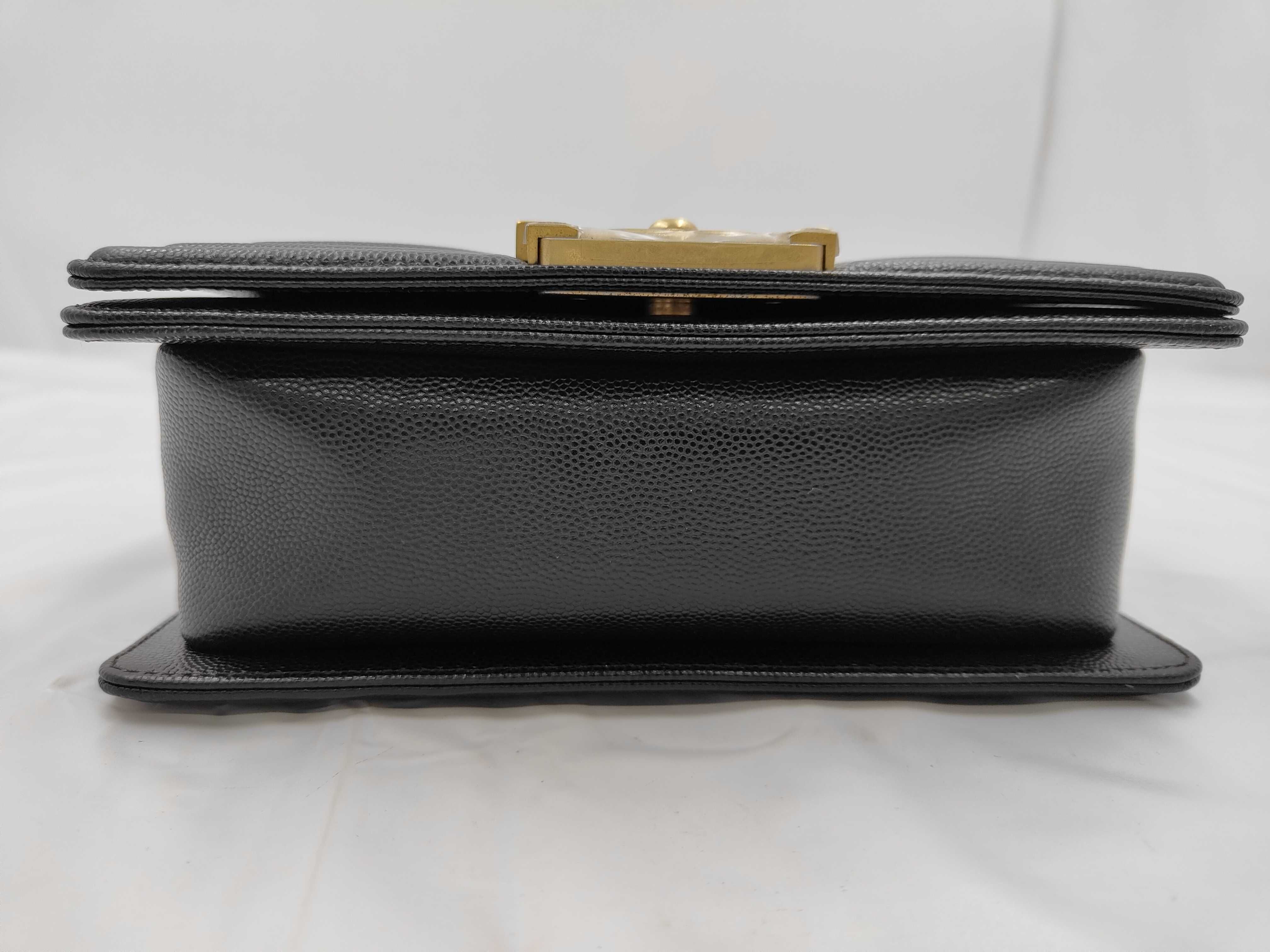 Boy Chanel Caviar Skin Chain Shoulder Bag, Black with Gold Hardware, with original seal, serial number in the 29 range. — view 7