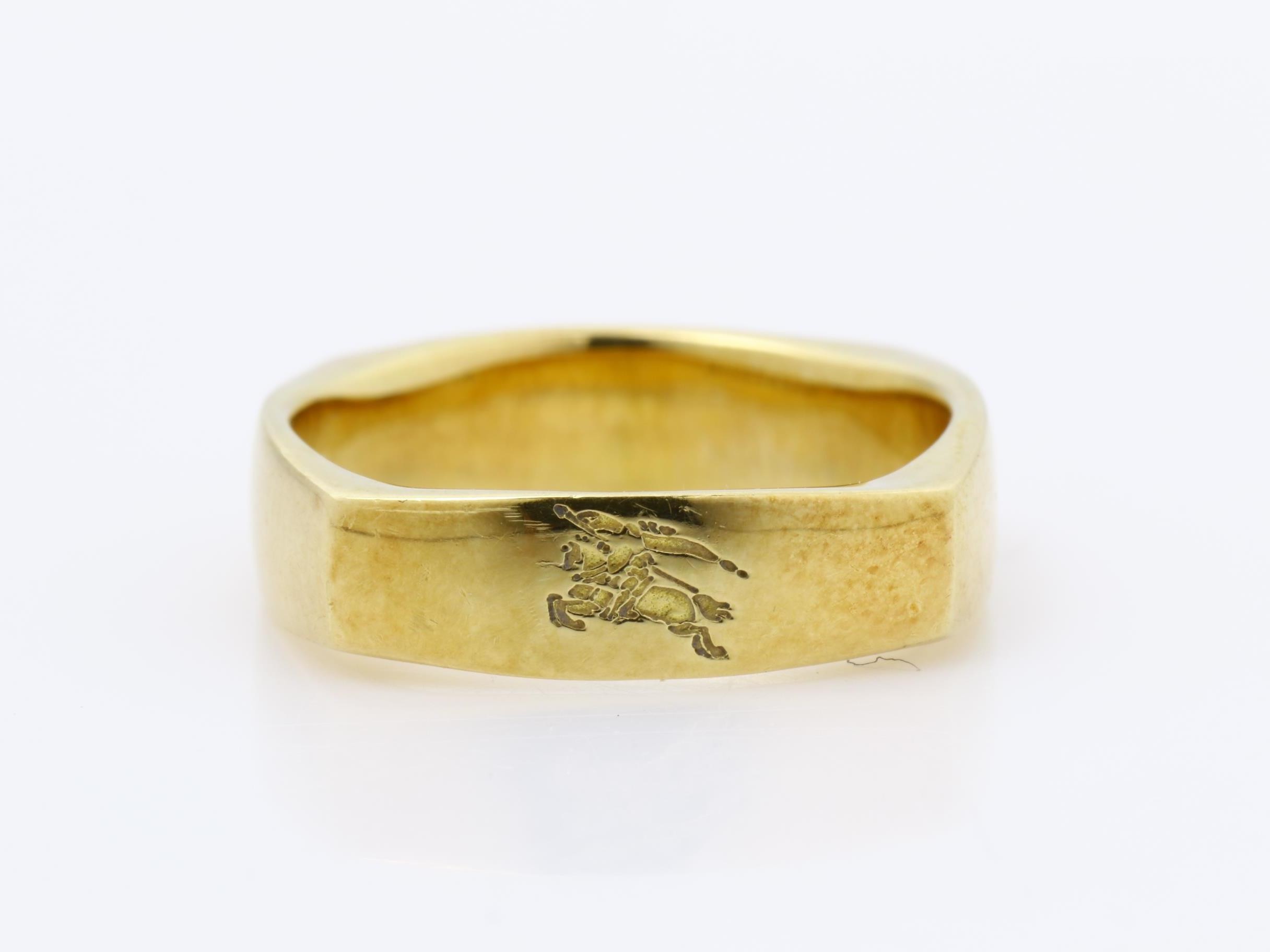 18K Yellow Gold Square Ring, 3.93g, Size #5