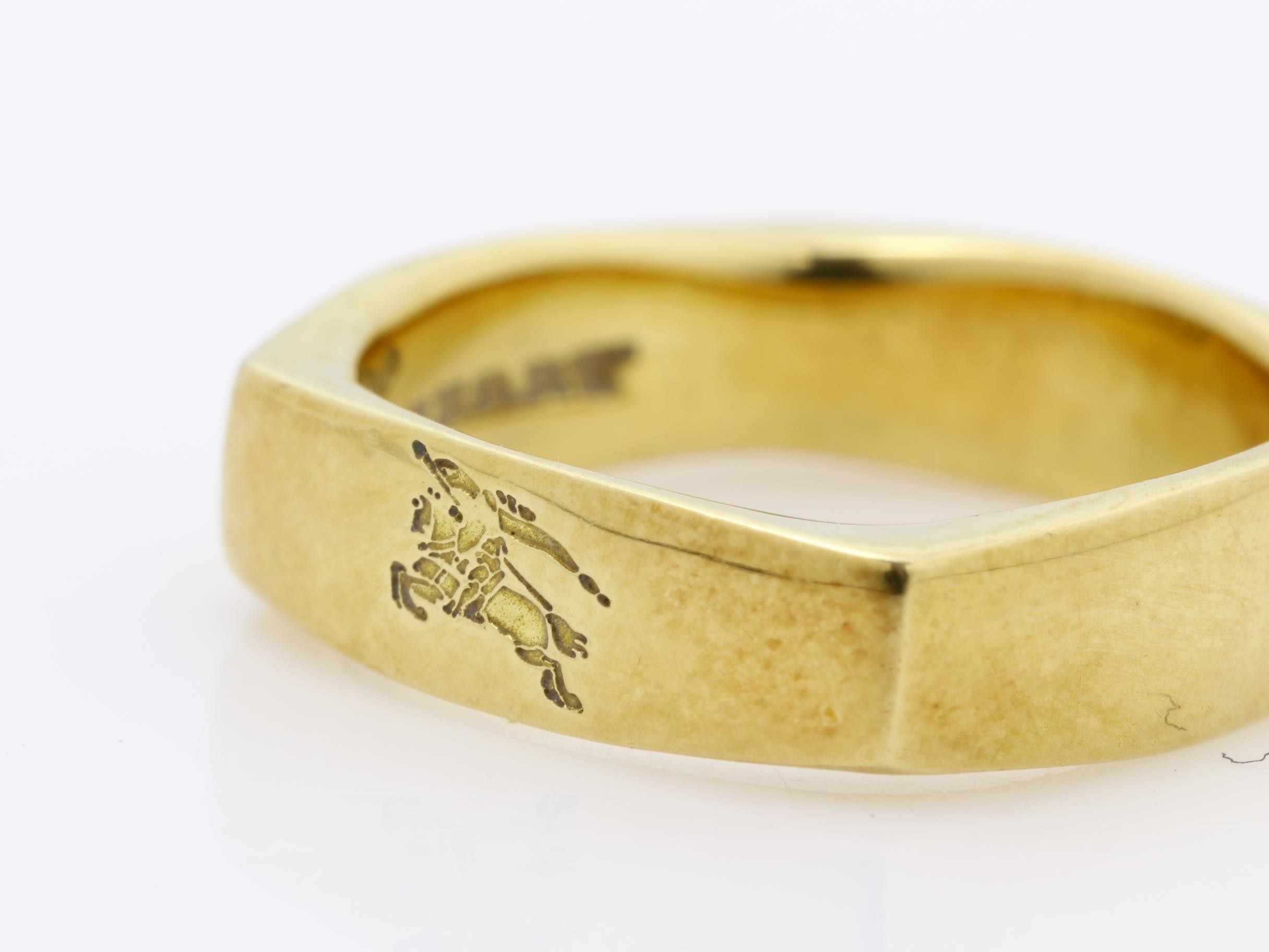 18K Yellow Gold Square Ring, 3.93g, Size #5 — view 3