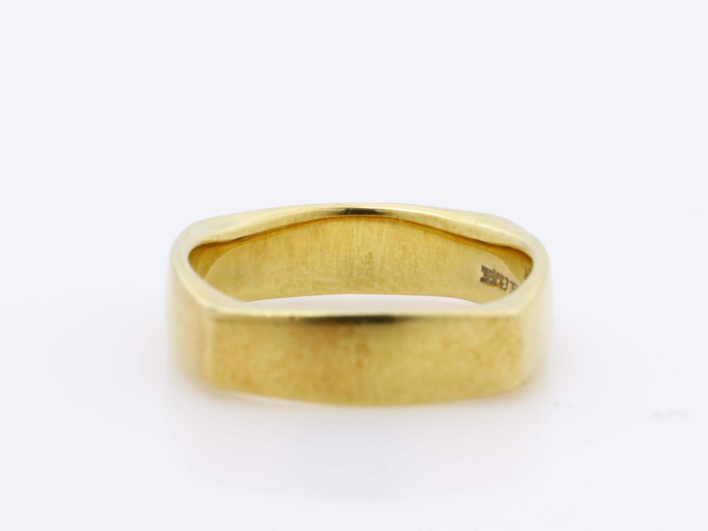 18K Yellow Gold Square Ring, 3.93g, Size #5 — view 4