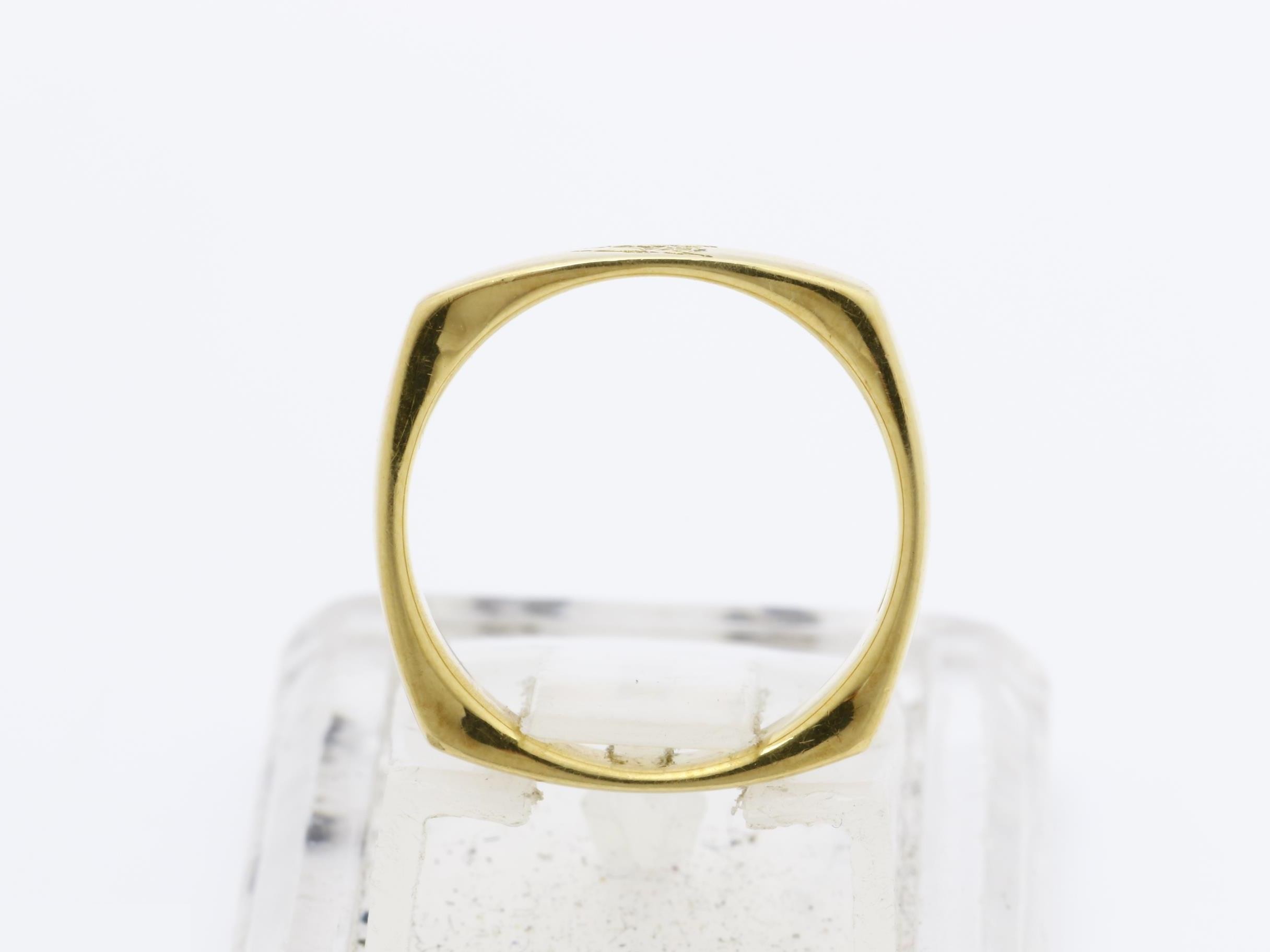 18K Yellow Gold Square Ring, 3.93g, Size #5 — view 5