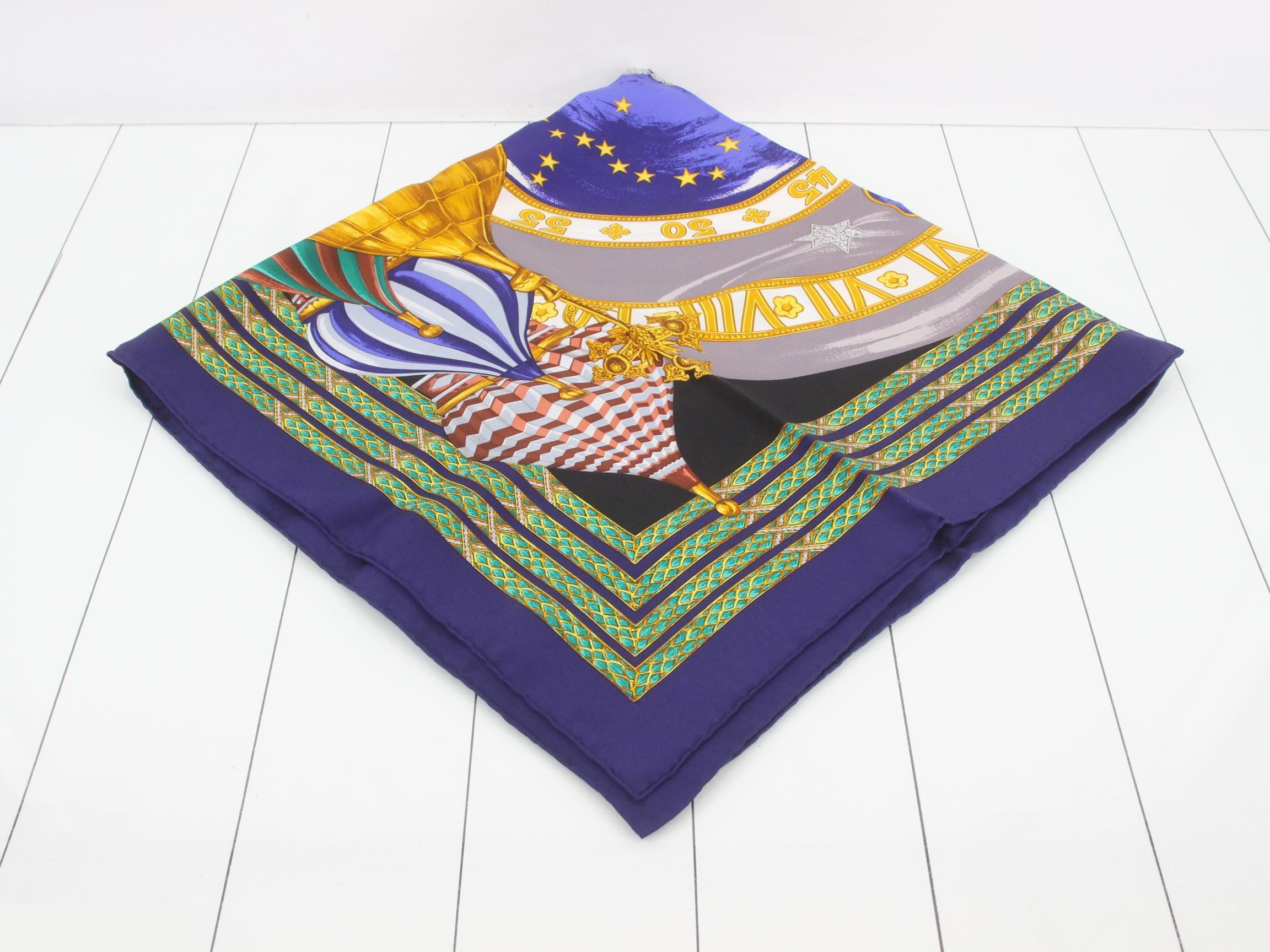scarf, Carre 90, blue — view 2