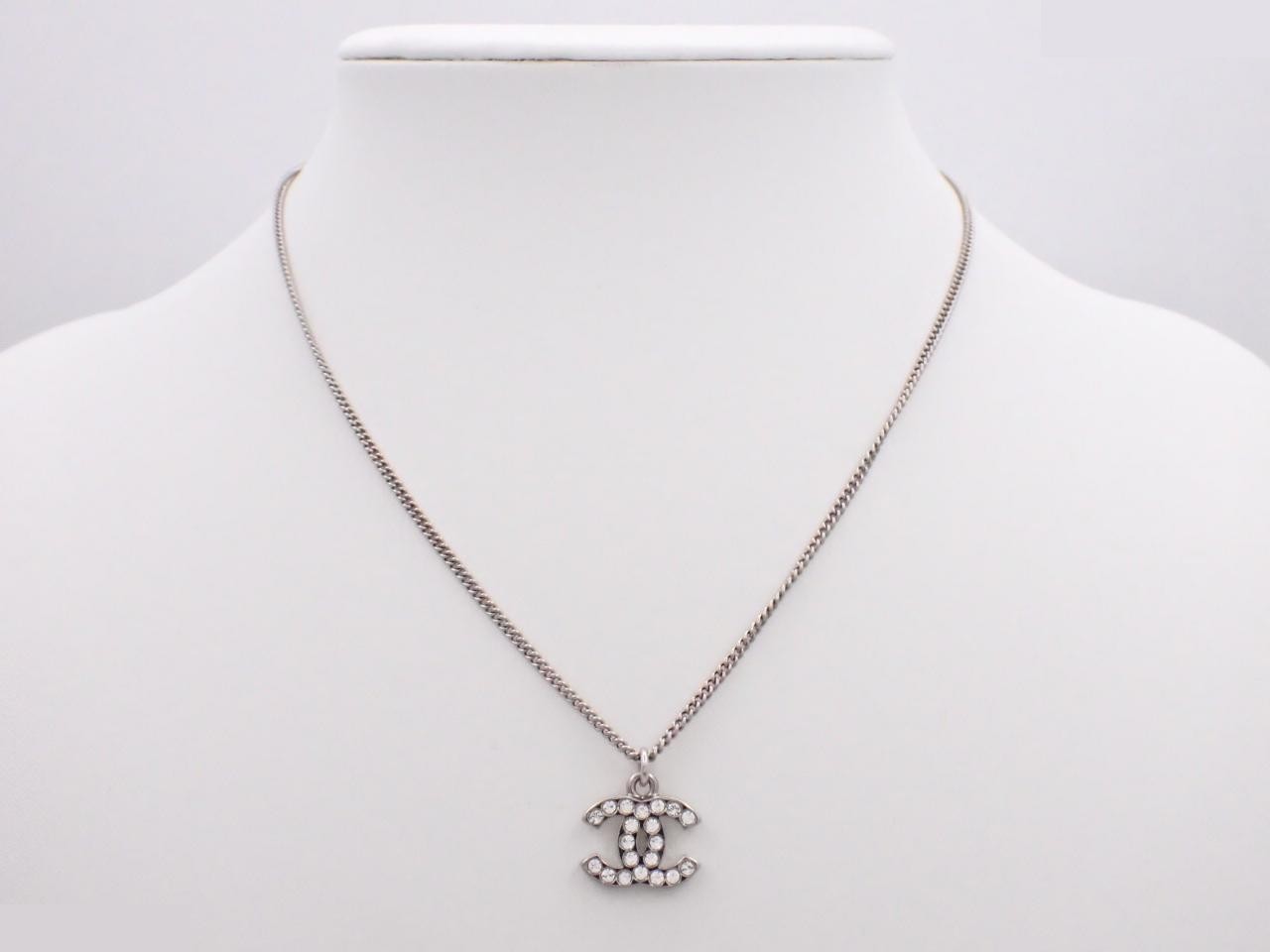 Coco Mark 10V Necklace with Rhinestones, Chain Approx. 42cm — view 3