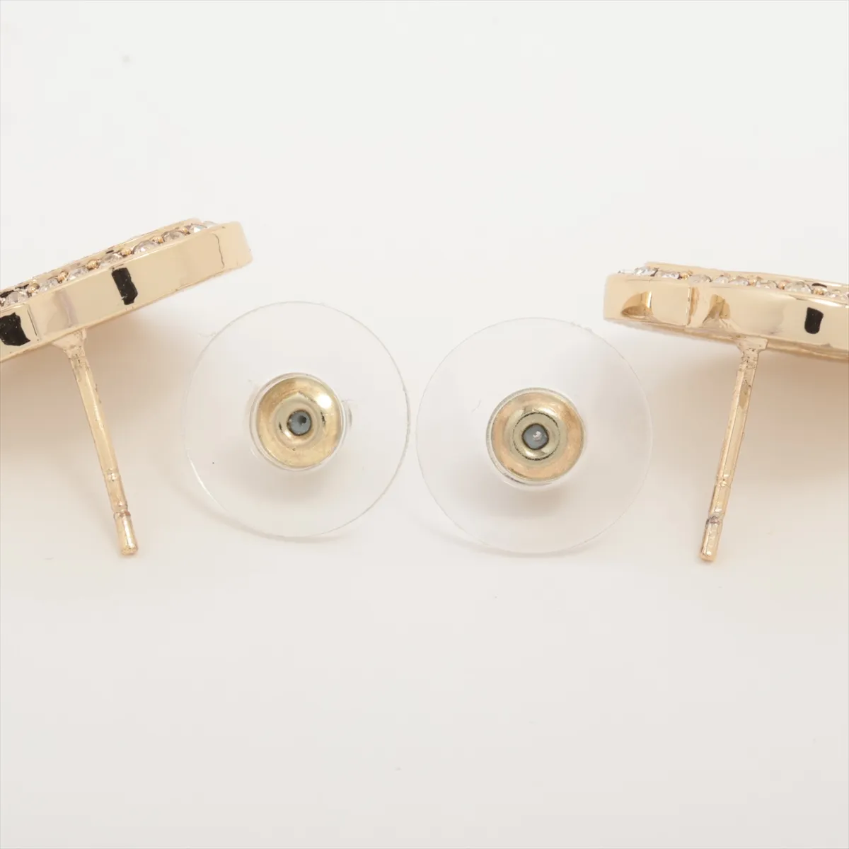 Coco Mark Heart B23C Earrings (Pair) GP x Rhinestones — view 4