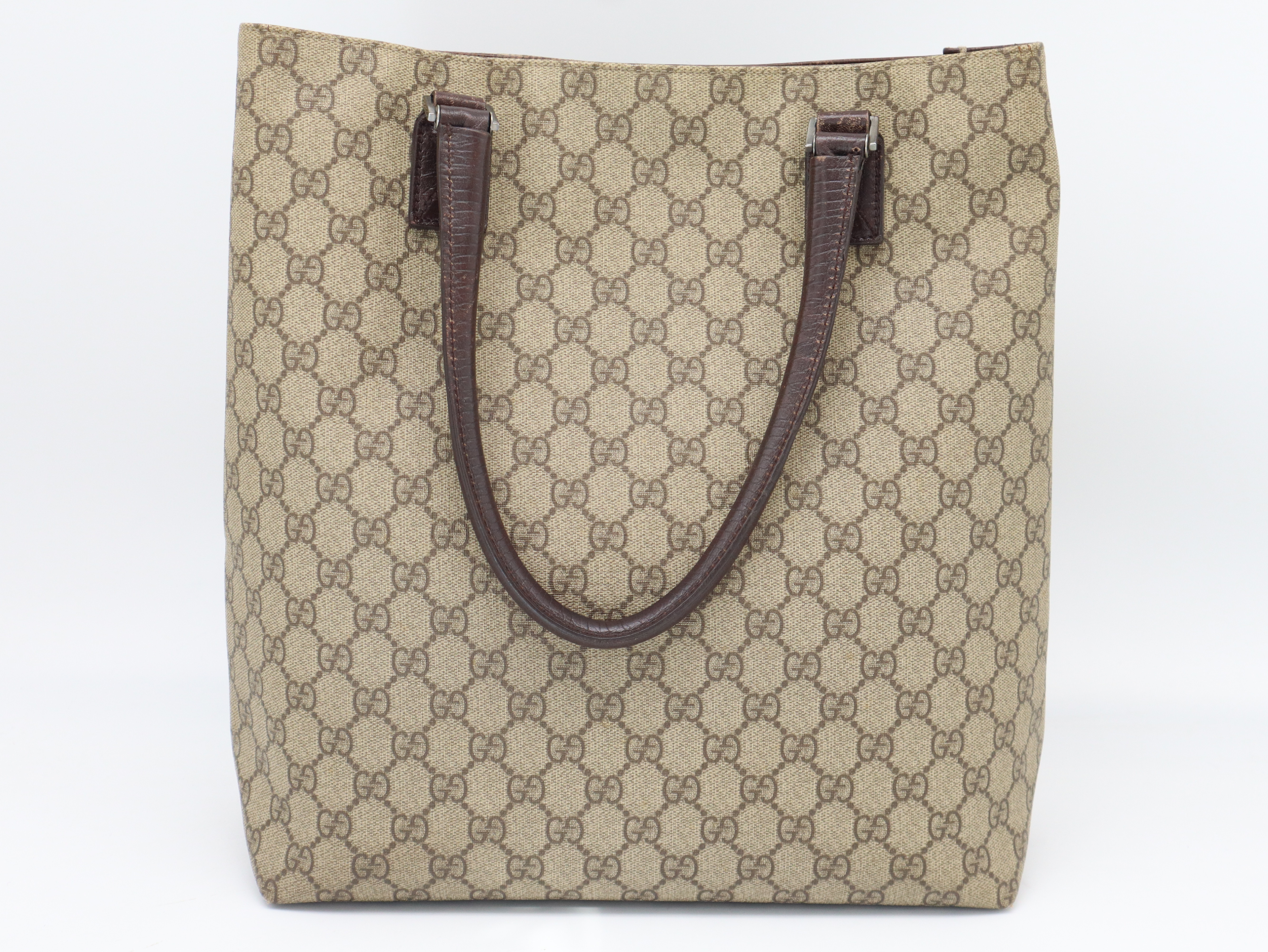 131220 Coated Canvas GG Supreme Tote Bag, Brown Tote Bag — view 2