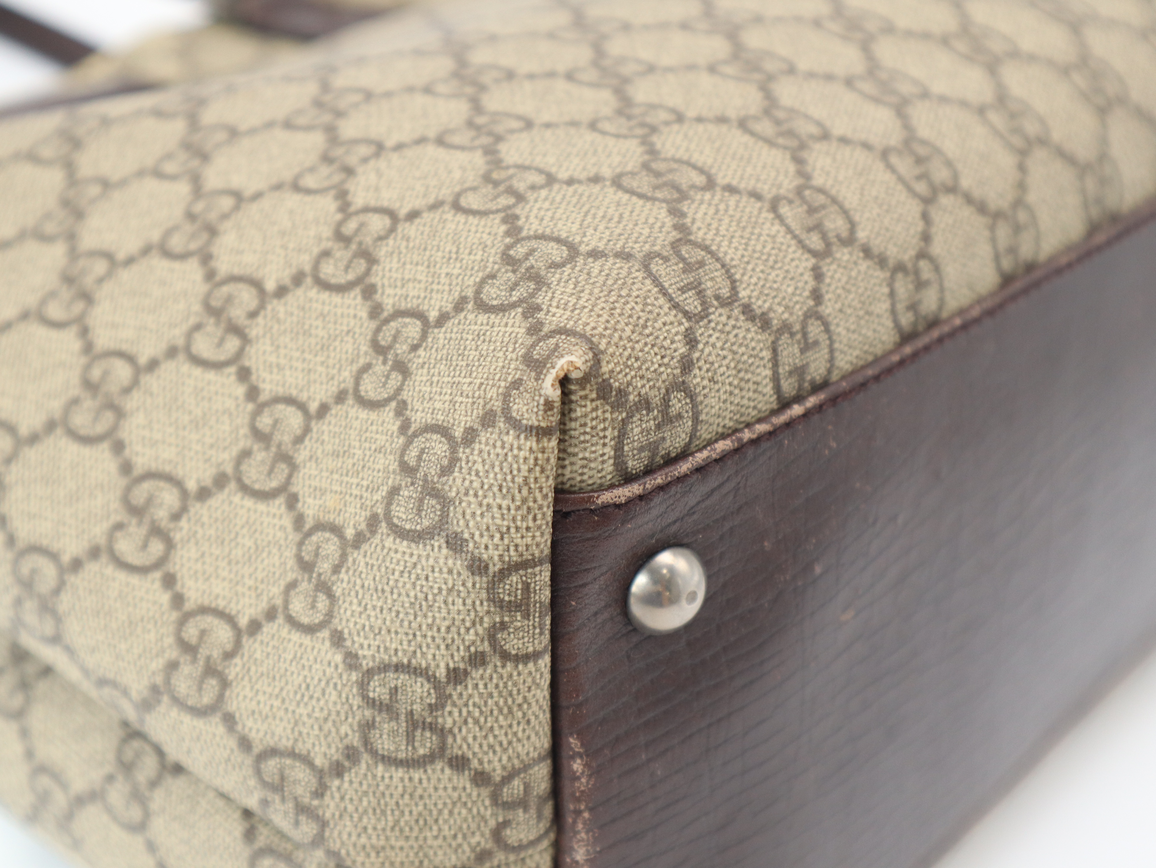 131220 Coated Canvas GG Supreme Tote Bag, Brown Tote Bag — view 10