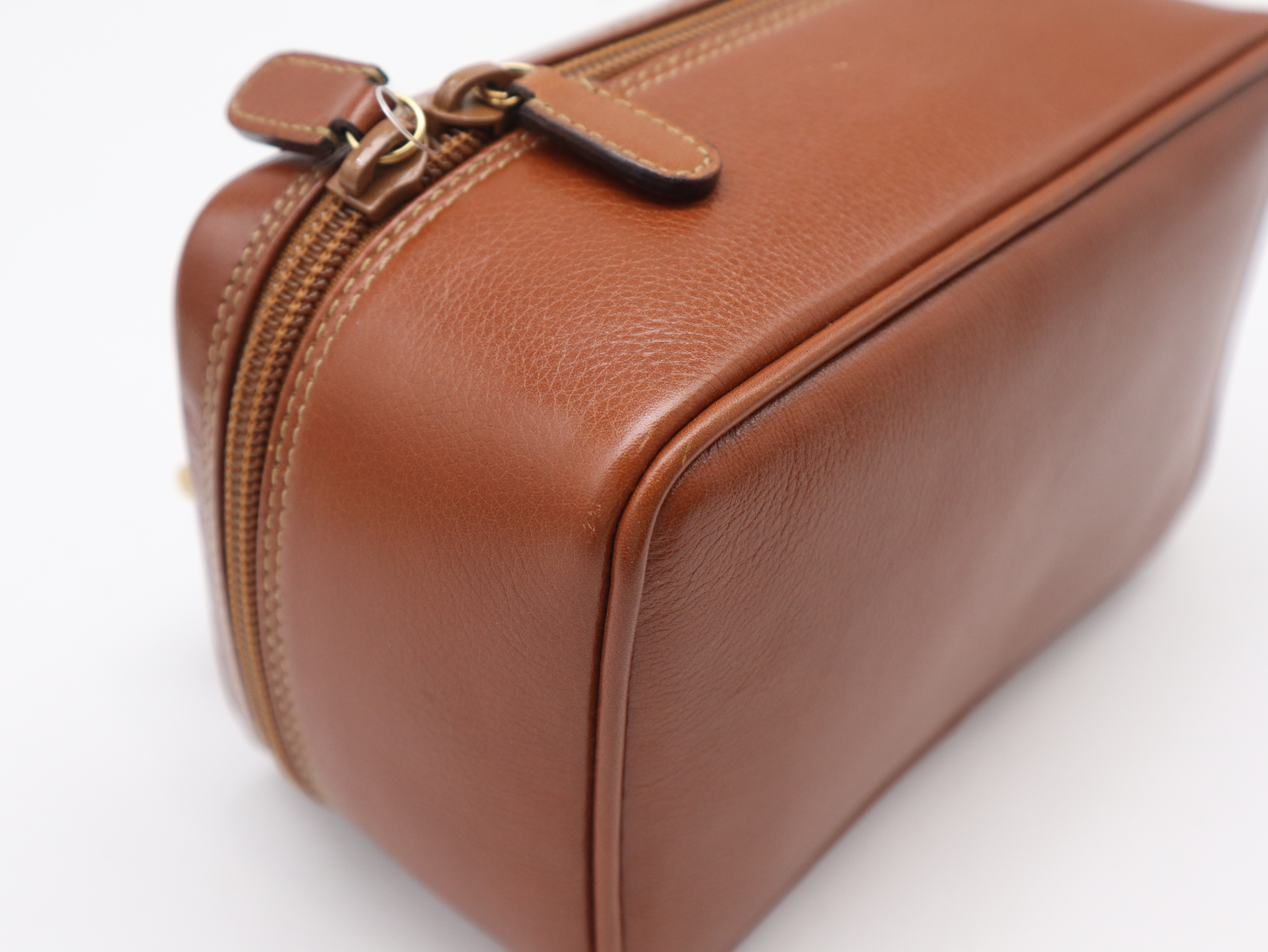 032.1705.0141 Leather Vanity Bag, Brown, with Dust Bag. — view 7