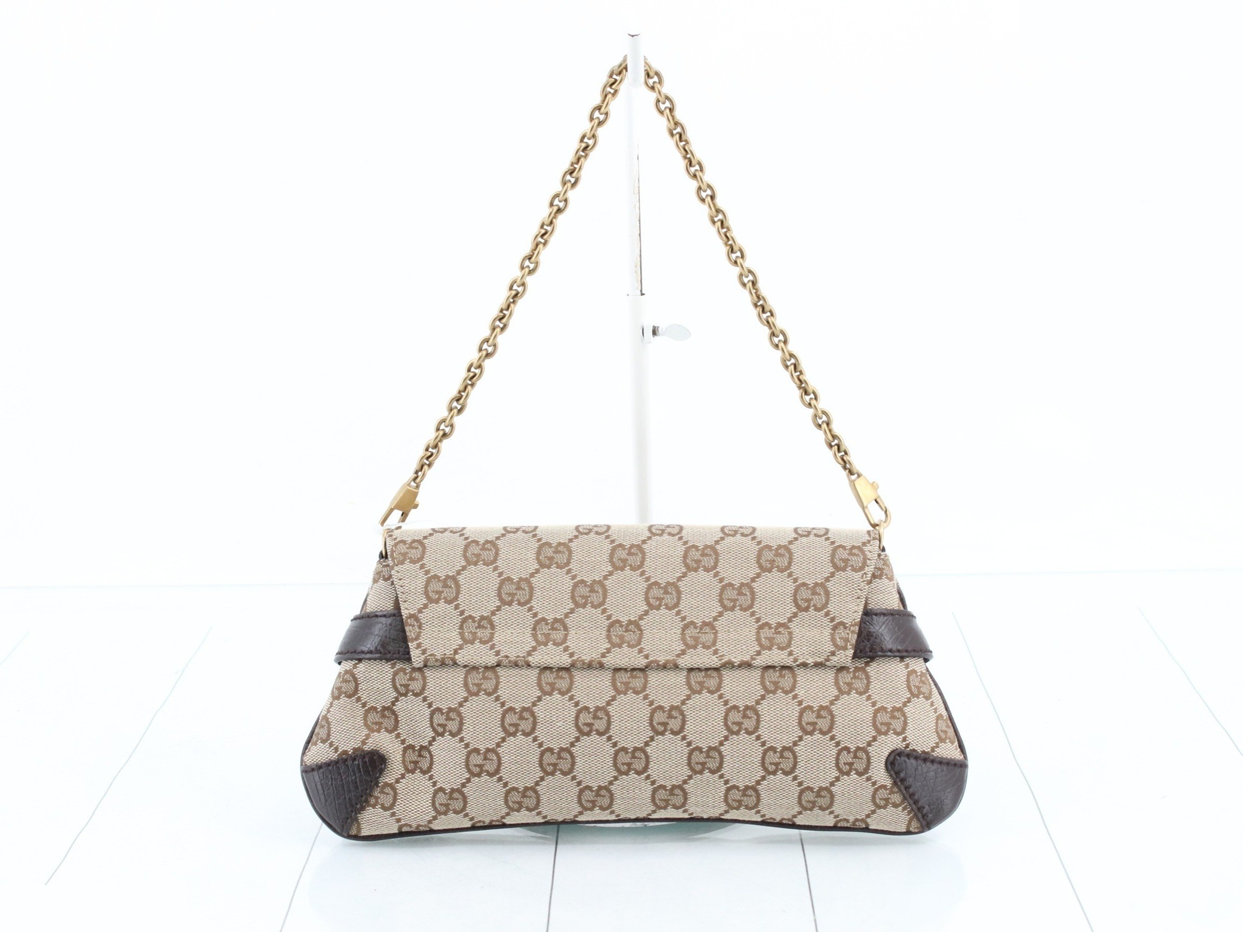 GG Canvas Horsebit Small Chain Bag, Brown, W27cm — view 2