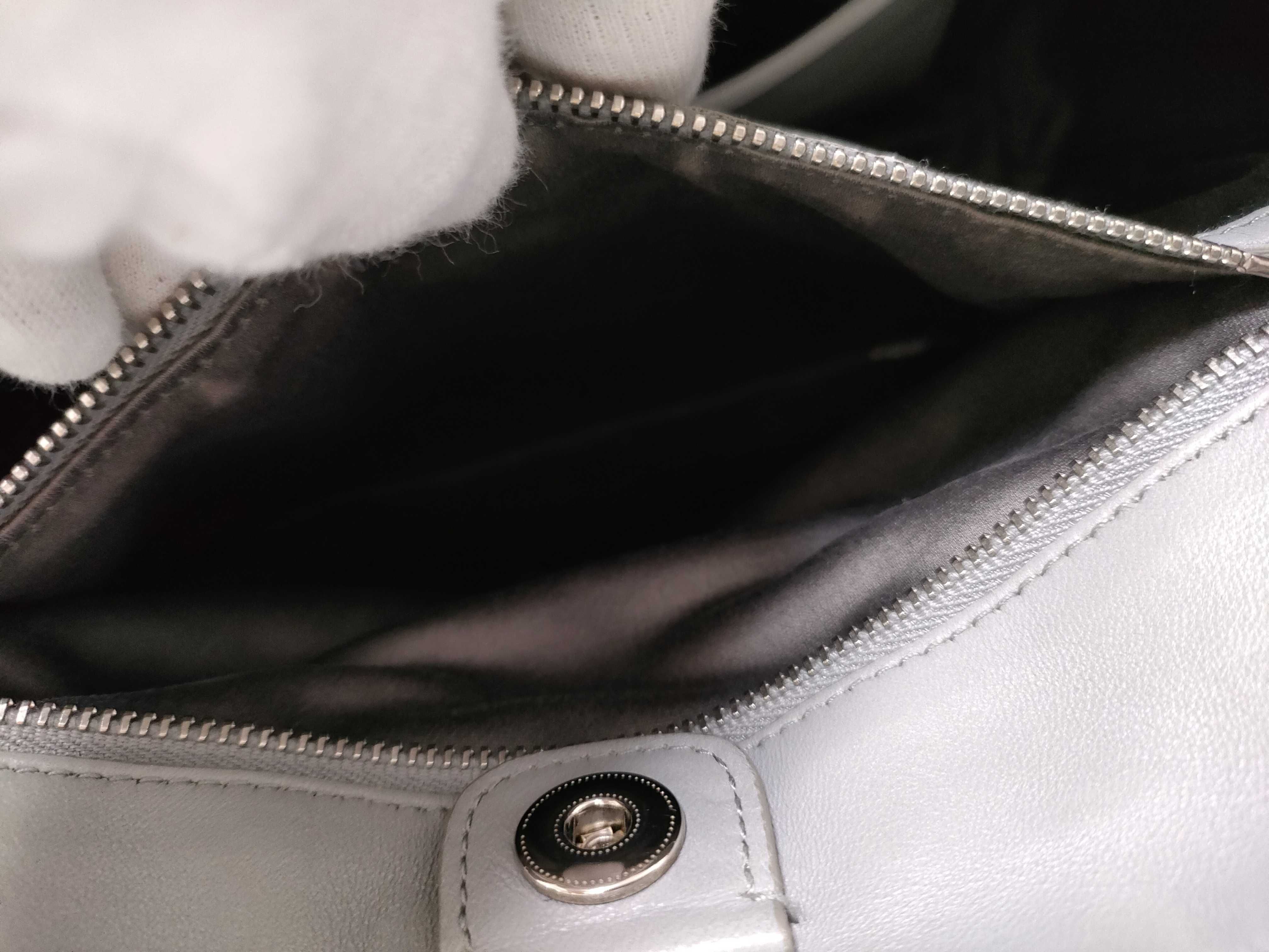 Matelassé Nappa Crystal Leather 2-Way Handbag, Gray, RN0896 (Handbag) — view 13