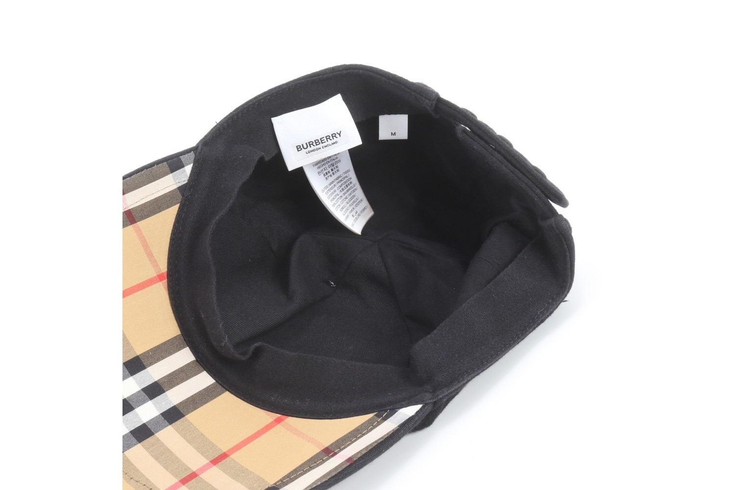 Tag attached TB logo Nova check baseball cap hat M — view 5