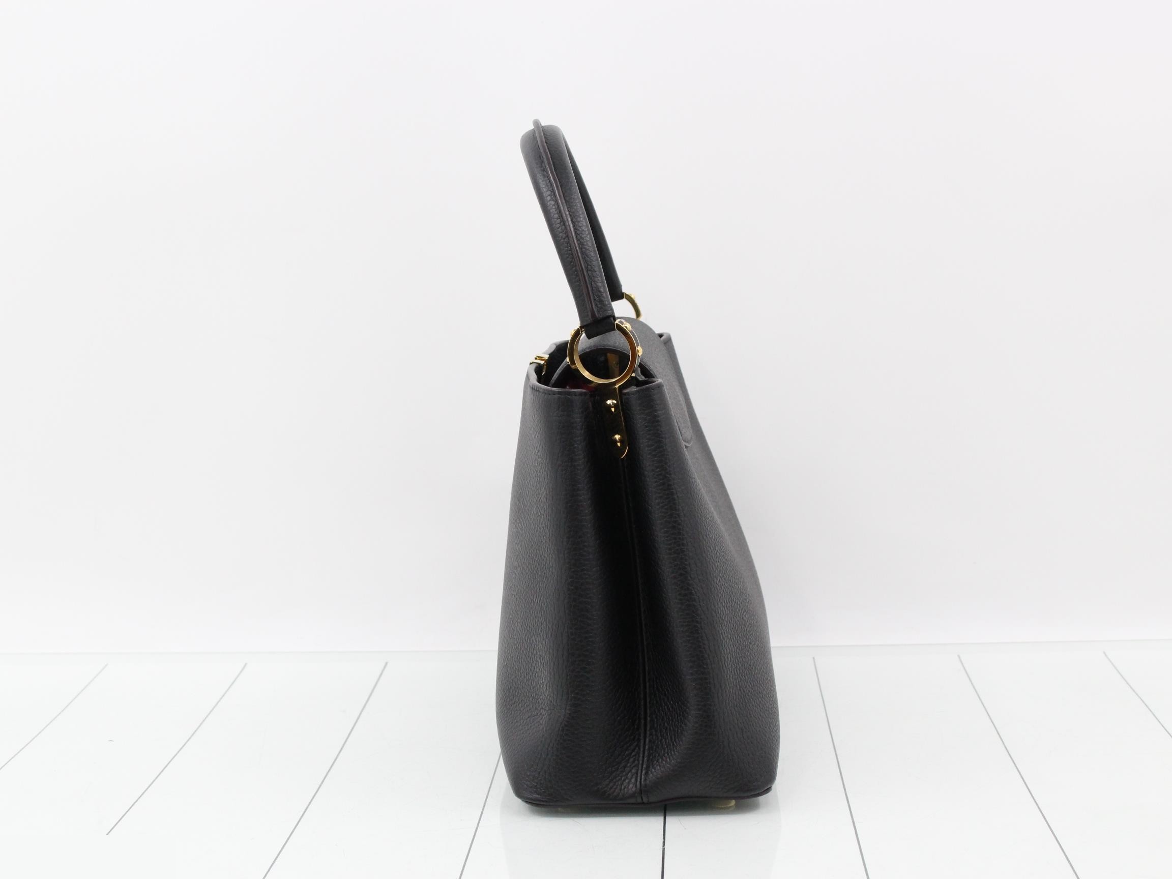 Capucines Taurillon Calfskin Black Handbag — view 3