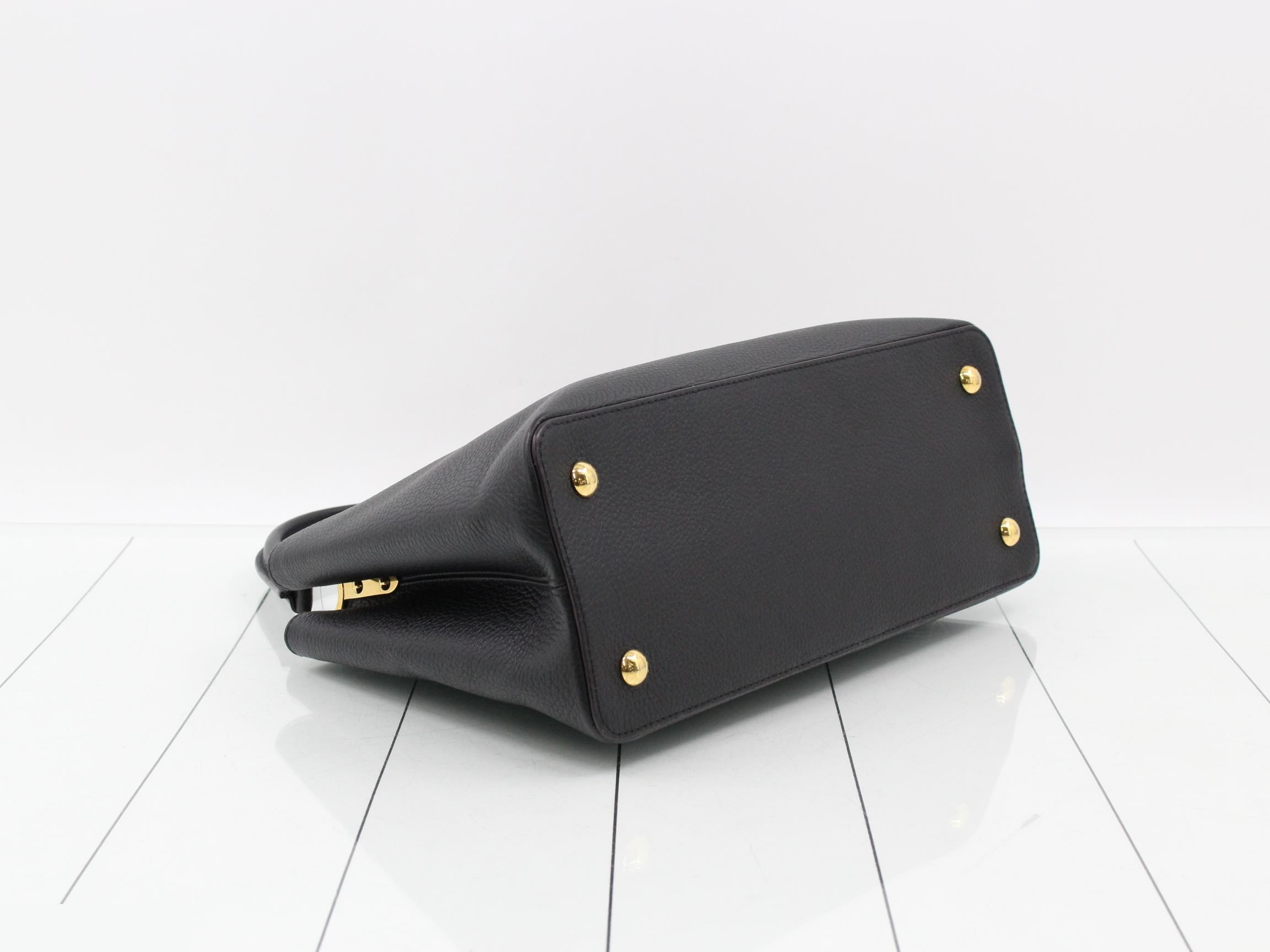 Capucines Taurillon Calfskin Black Handbag — view 5