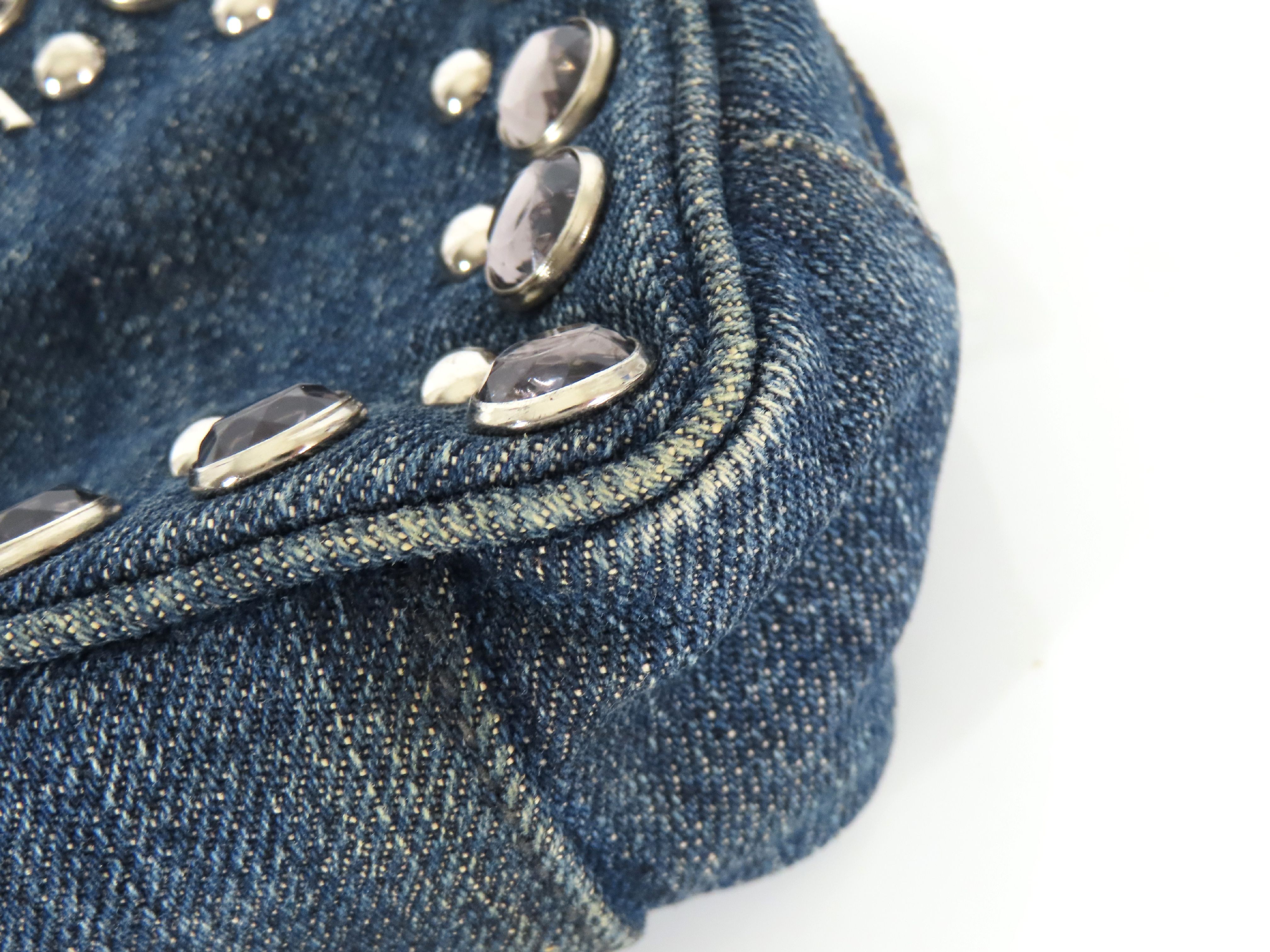 Denim Bejeweled Camera Bag Shoulder Pouch Shoulder Bag — view 6