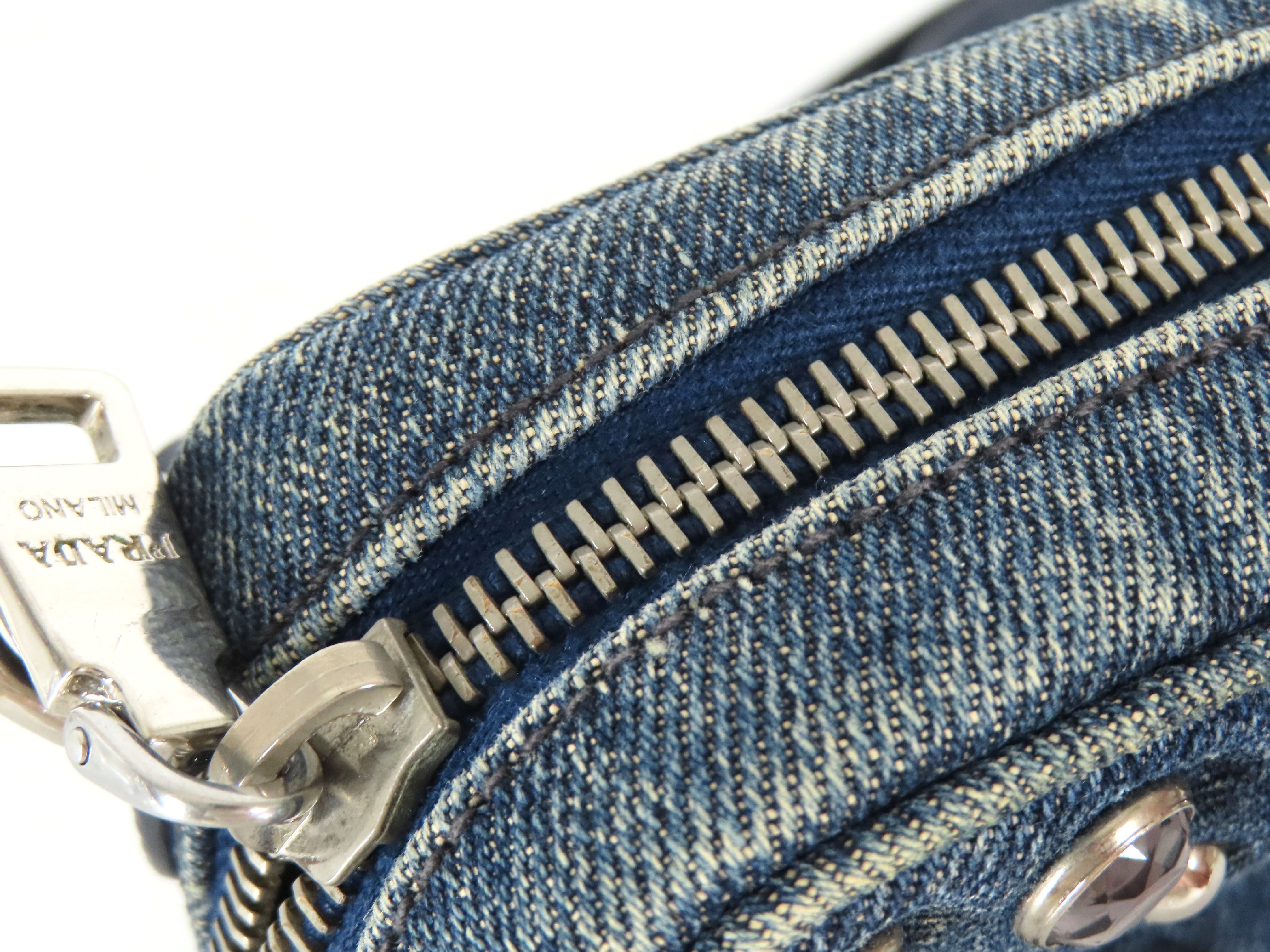 Denim Bejeweled Camera Bag Shoulder Pouch Shoulder Bag — view 8