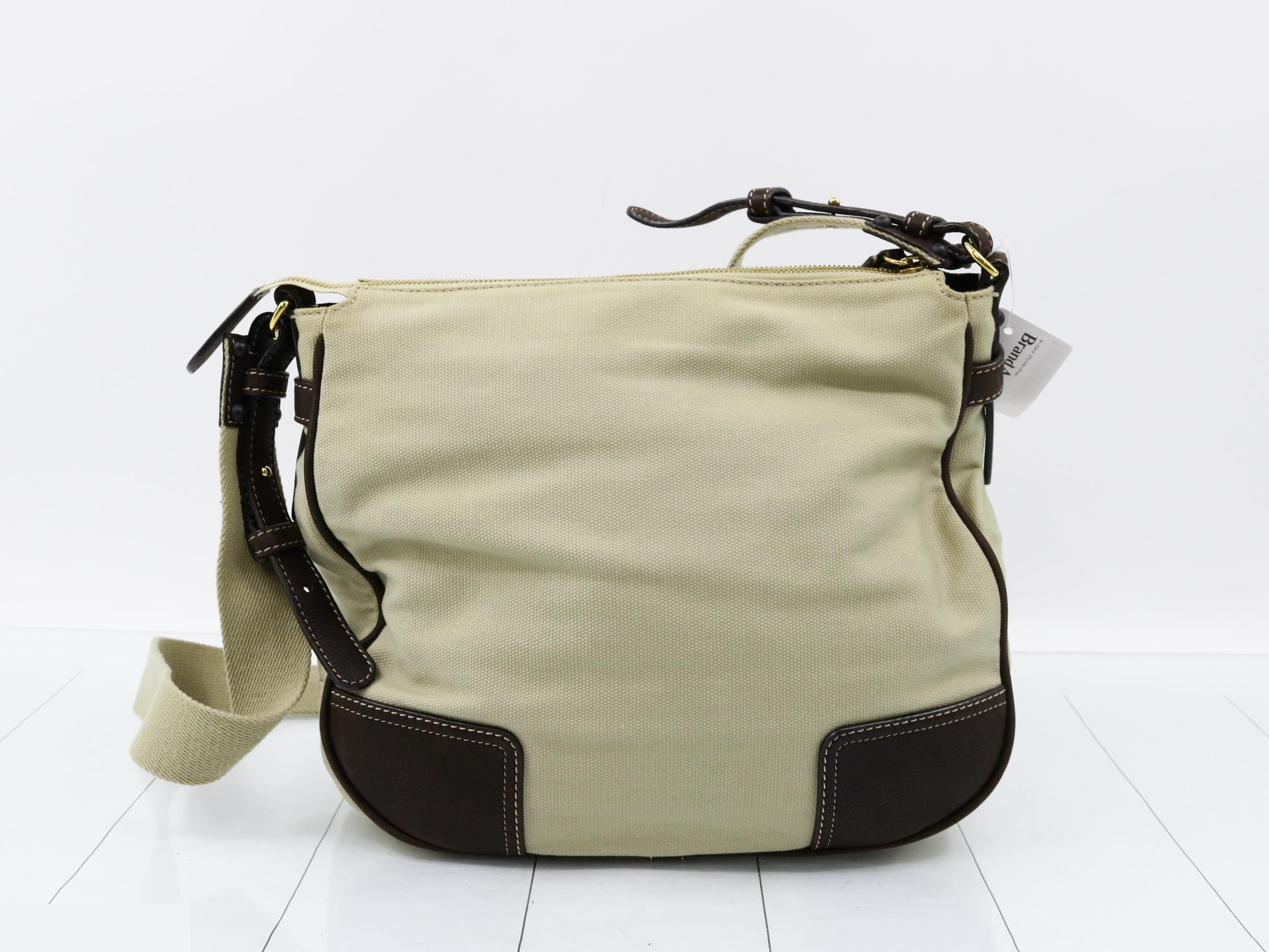 Anagram leather canvas combination shoulder bag — view 2