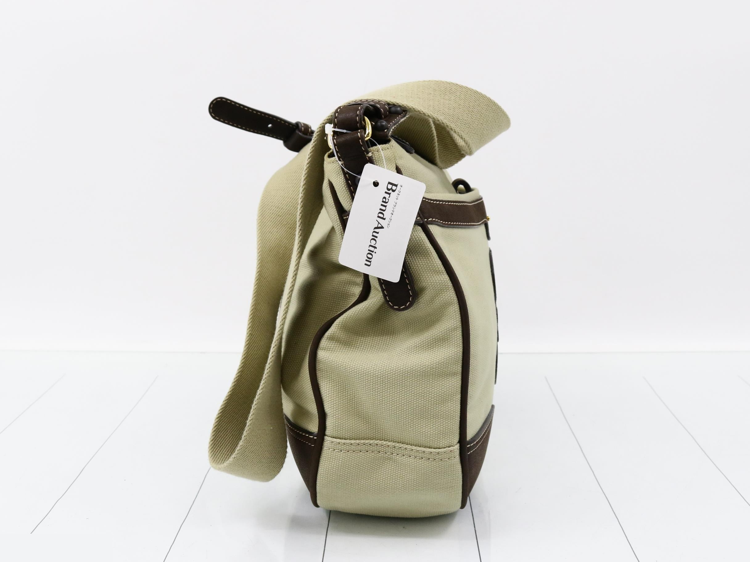 Anagram leather canvas combination shoulder bag — view 4