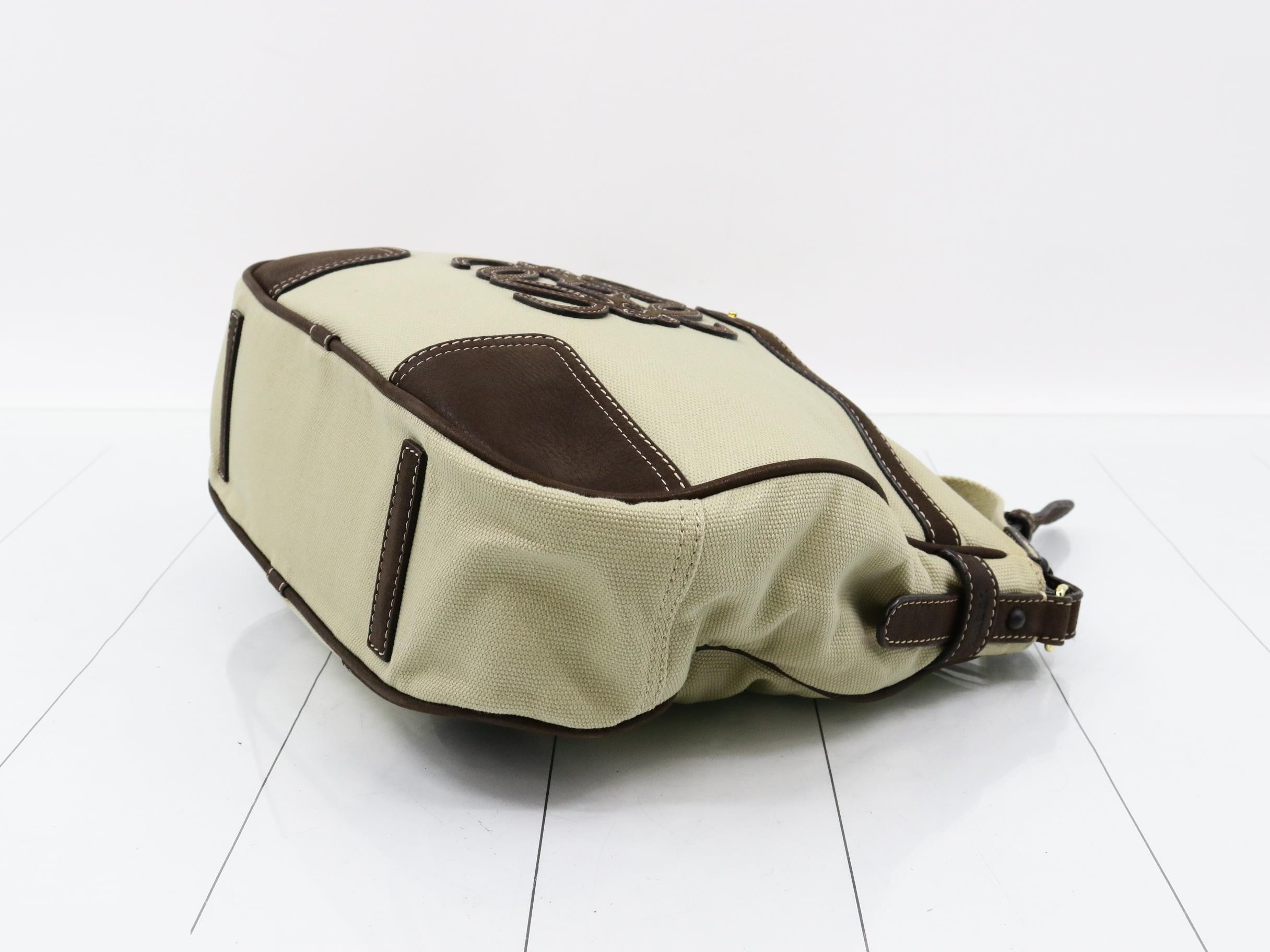 Anagram leather canvas combination shoulder bag — view 6