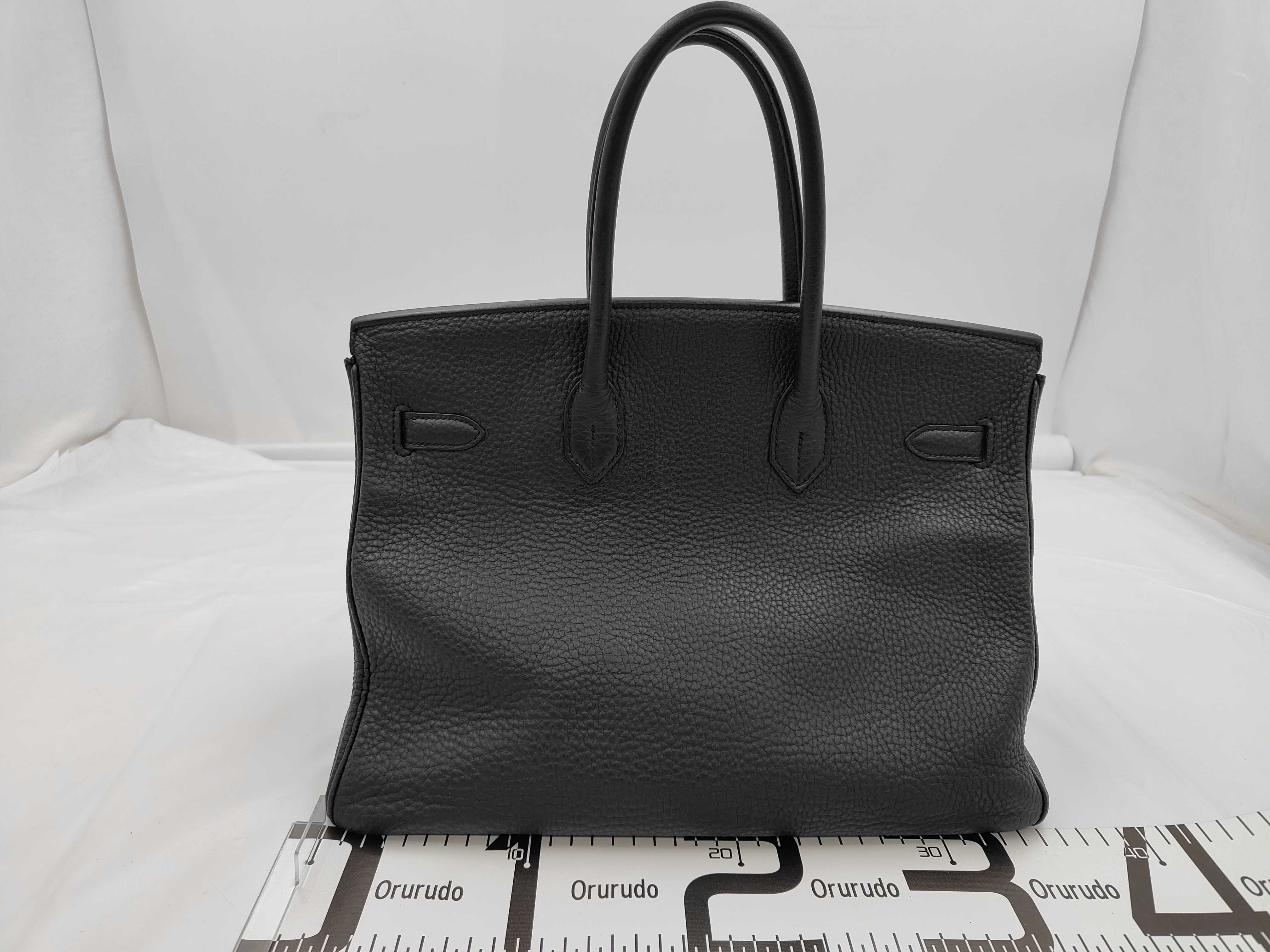 Birkin 35 Togo Black Silver Hardware J Stamp Black Handbag — view 2