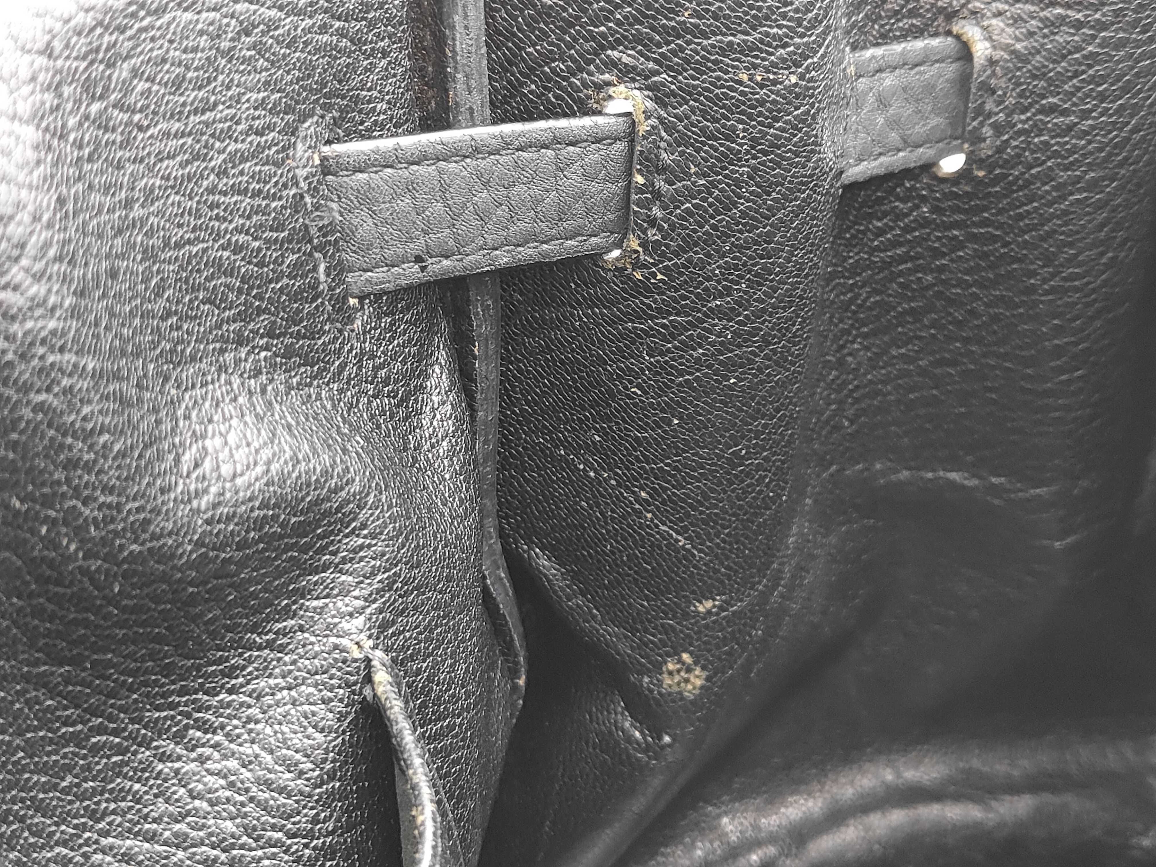 Birkin 35 Togo Black Silver Hardware J Stamp Black Handbag — view 12