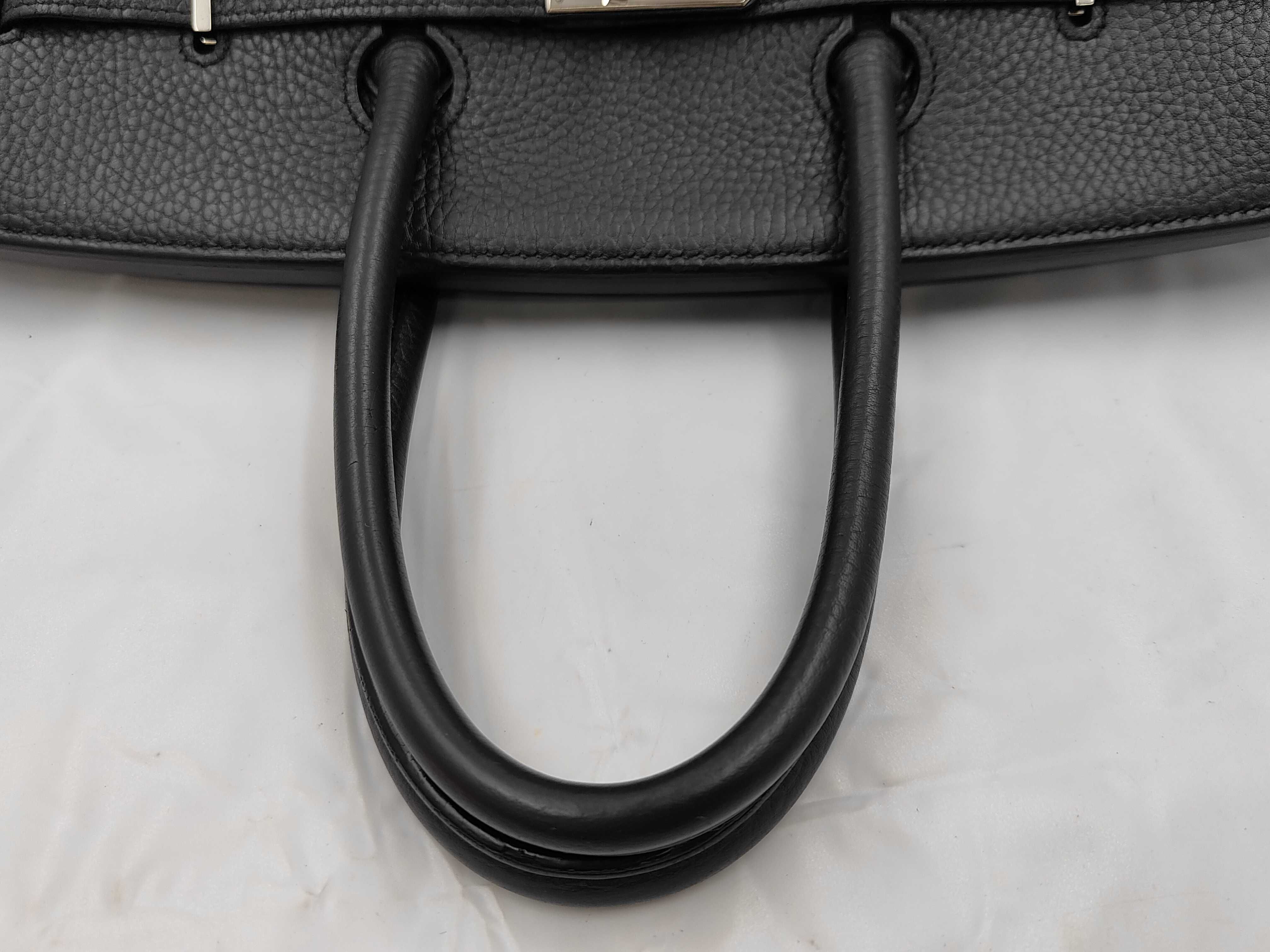 Birkin 35 Togo Black Silver Hardware J Stamp Black Handbag — view 3