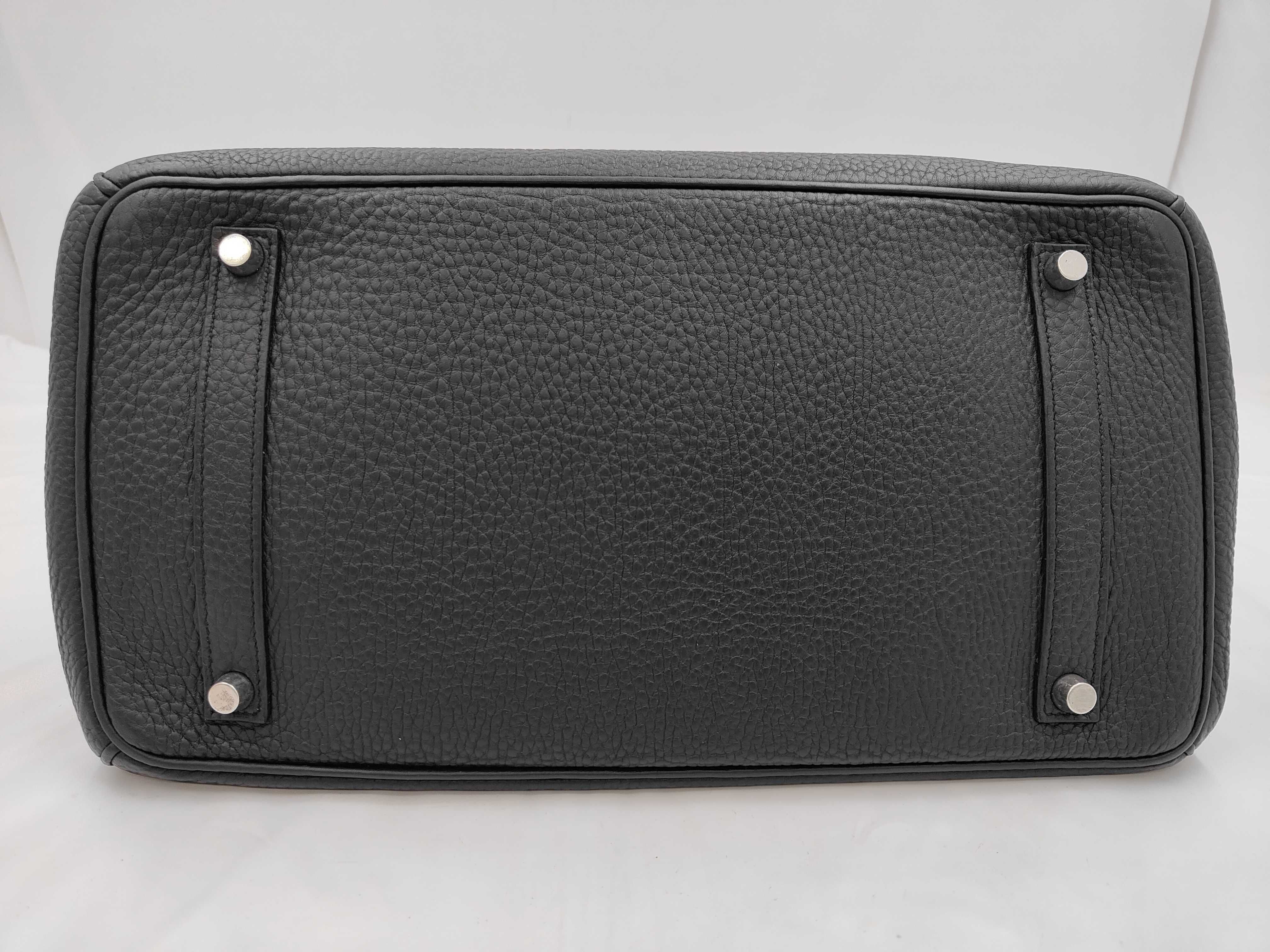 Birkin 35 Togo Black Silver Hardware J Stamp Black Handbag — view 6