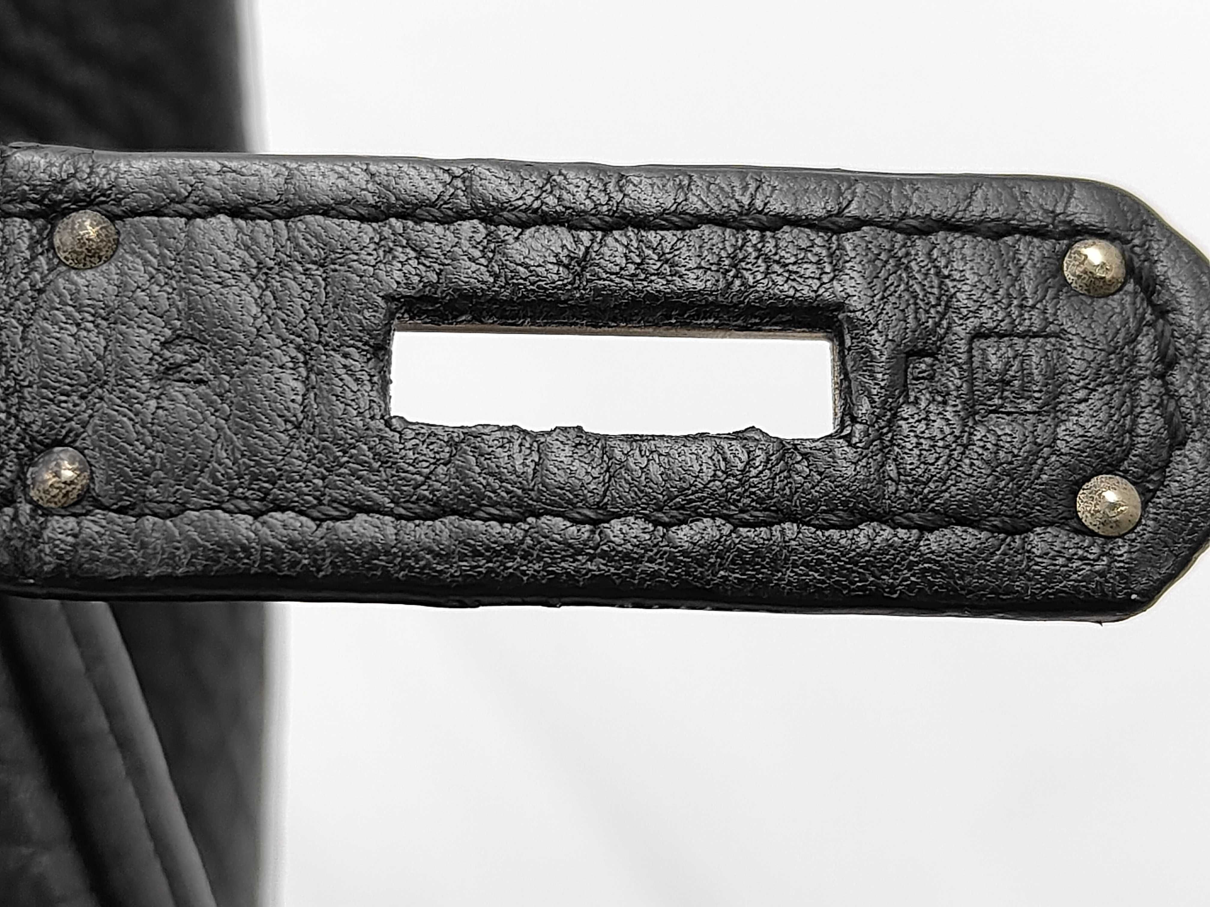 Birkin 35 Togo Black Silver Hardware J Stamp Black Handbag — view 10