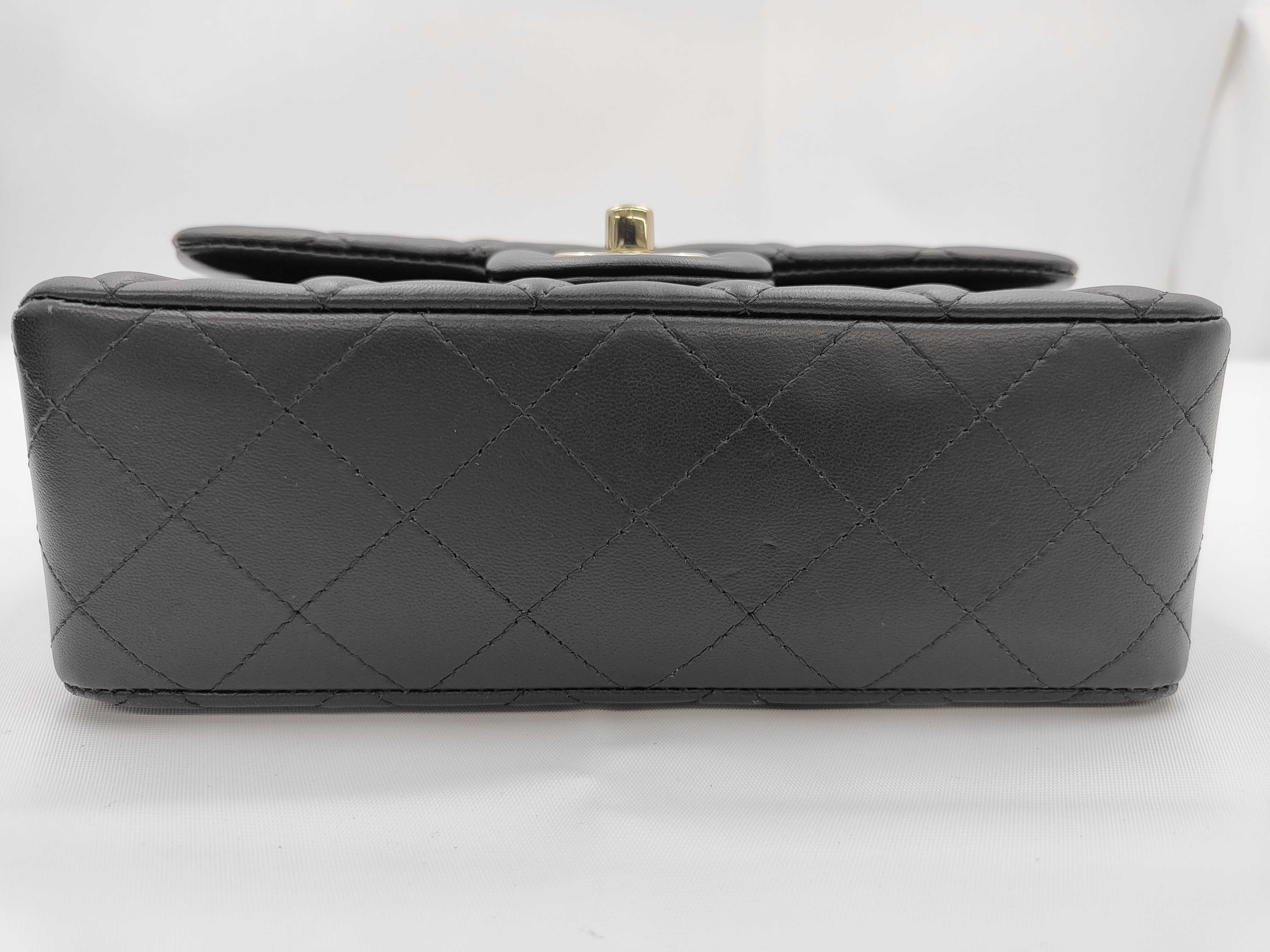 Lambskin Mini Matelassé 20 Chain Shoulder Bag, Black, with IC Plate — view 5